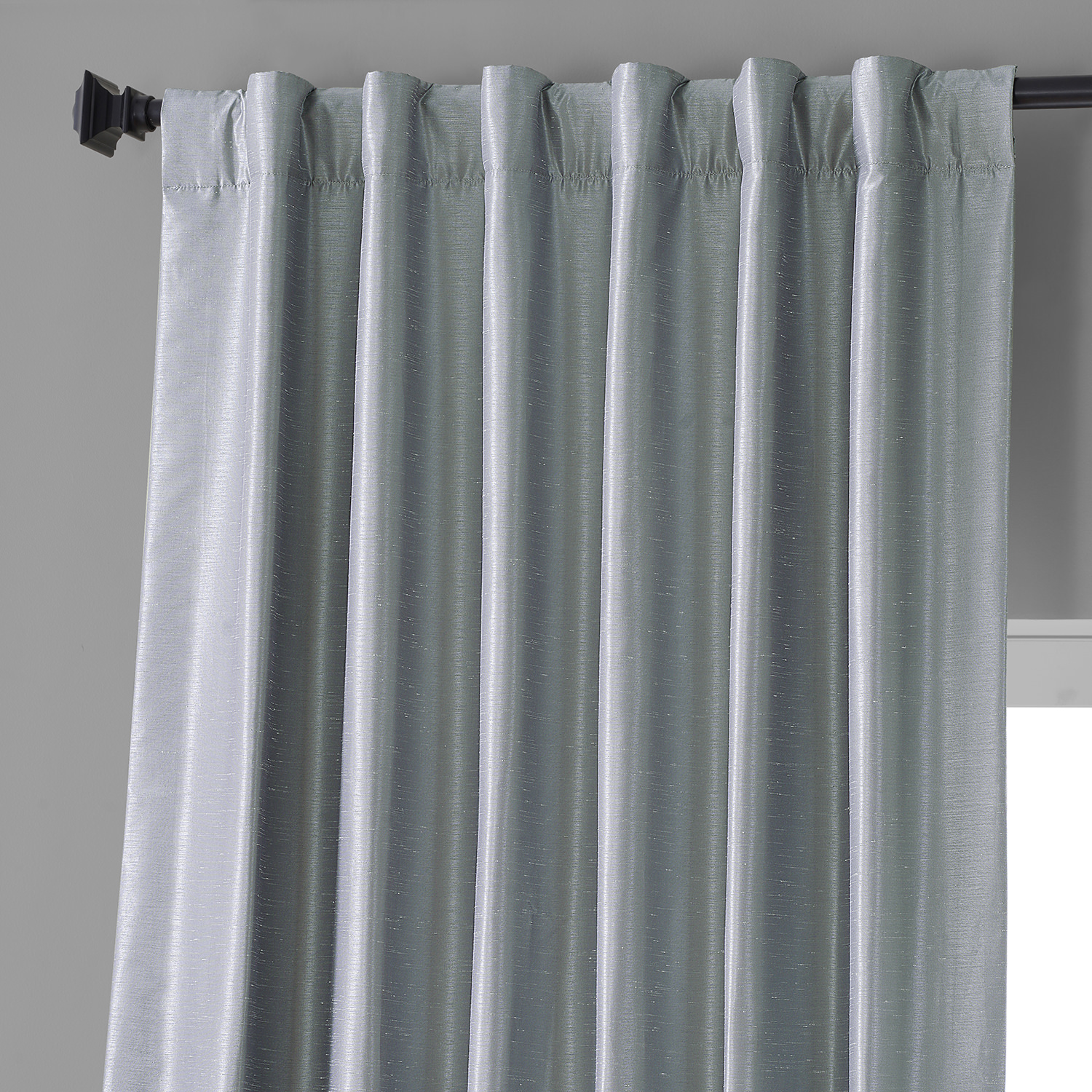 Simply Silver Vintage Dupioni Hotel Blackout Curtain