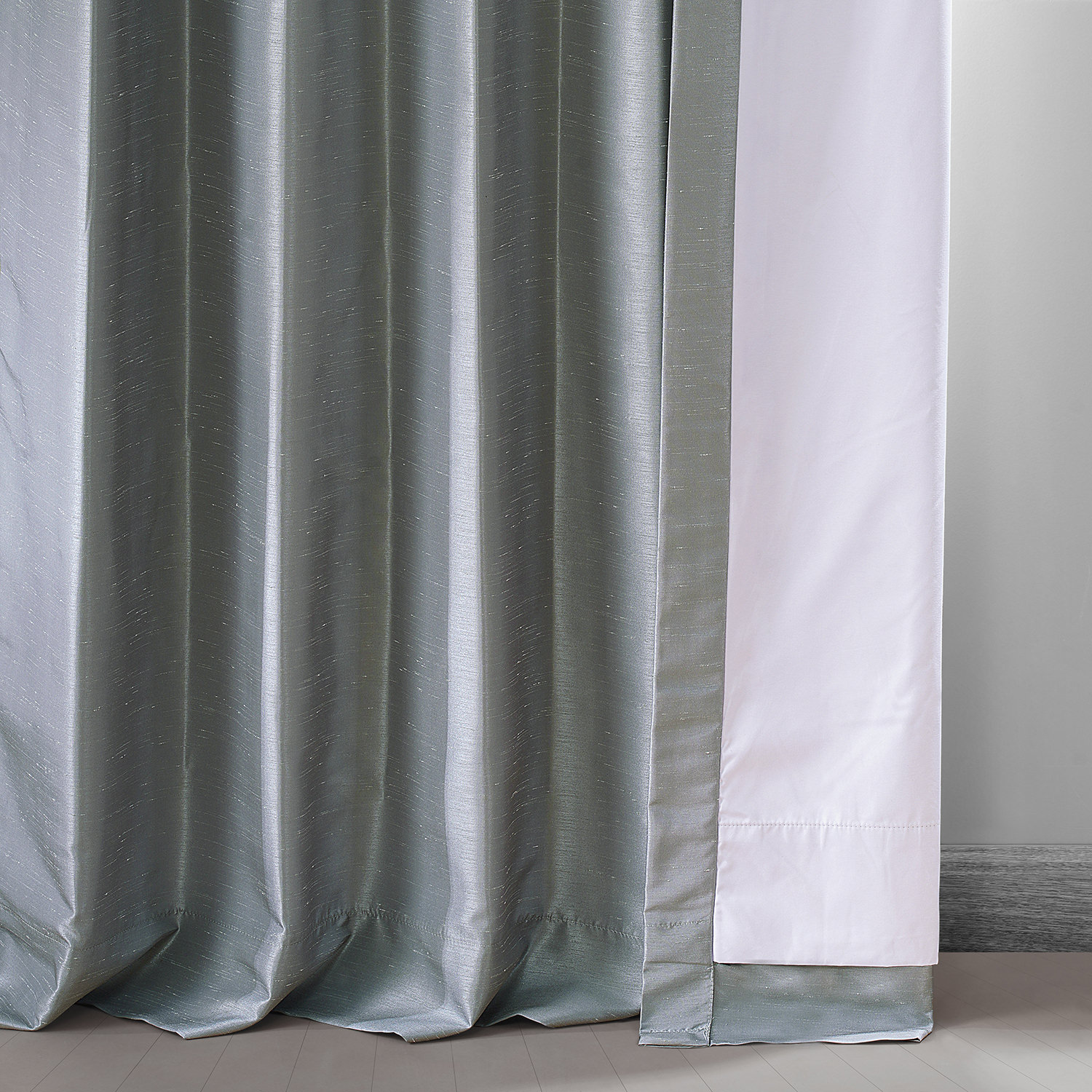 Simply Silver Vintage Dupioni Hotel Blackout Curtain