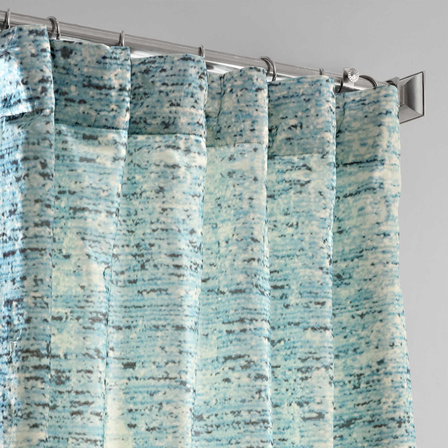 Galleria Teal Digital Printed Cotton Twill Curtain