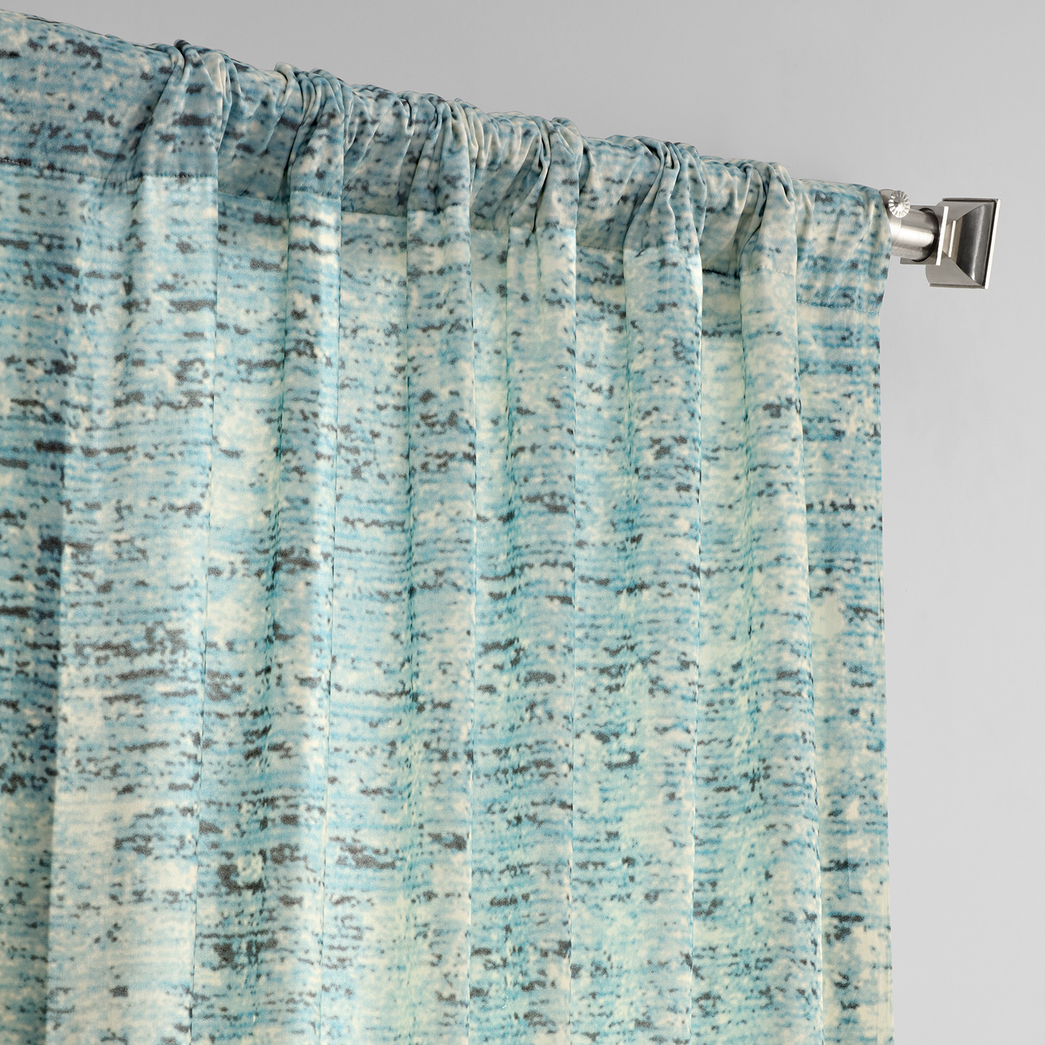 Galleria Teal Digital Printed Cotton Twill Curtain