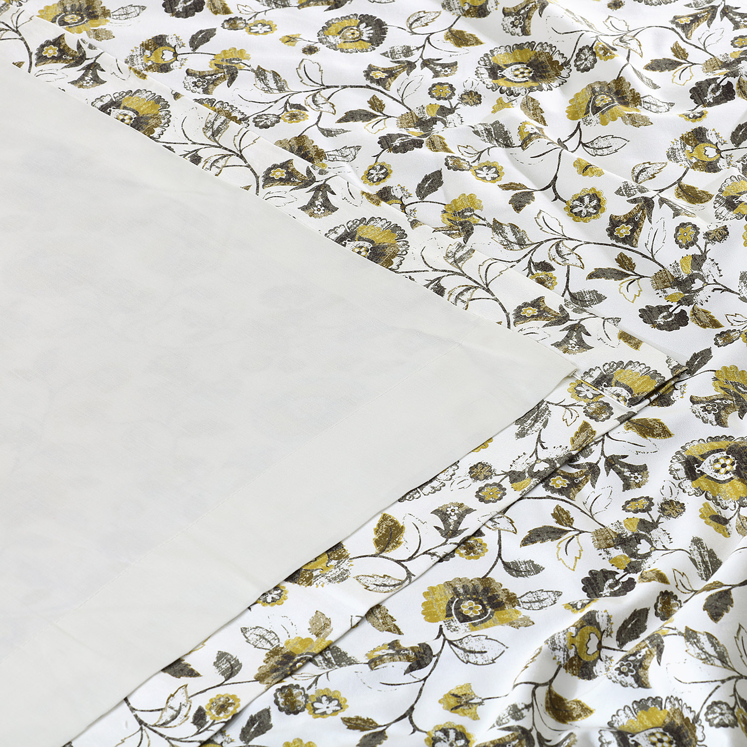 Madison Gold and Grey Digital Printed Cotton Twill Curtain