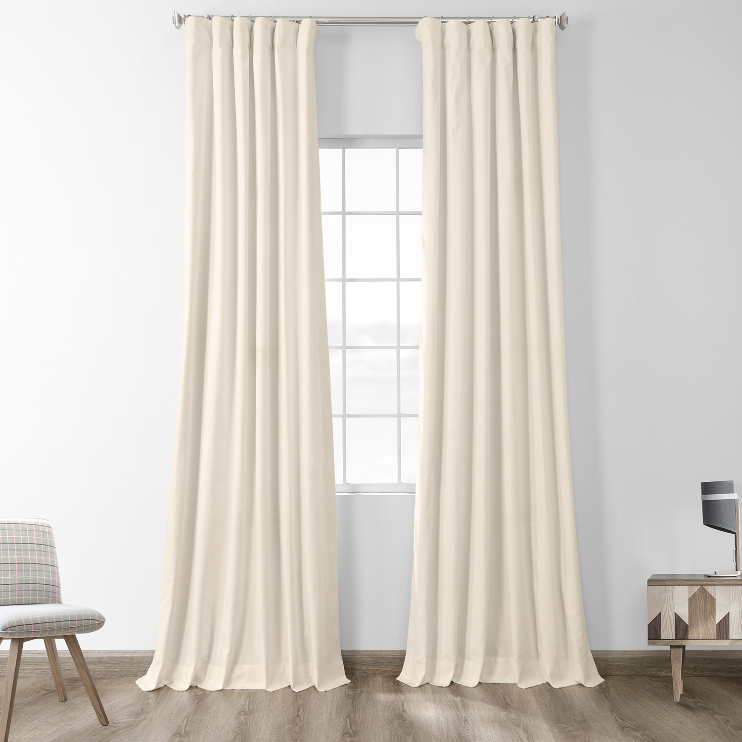 Fresh Popcorn Solid Cotton Blackout Curtain