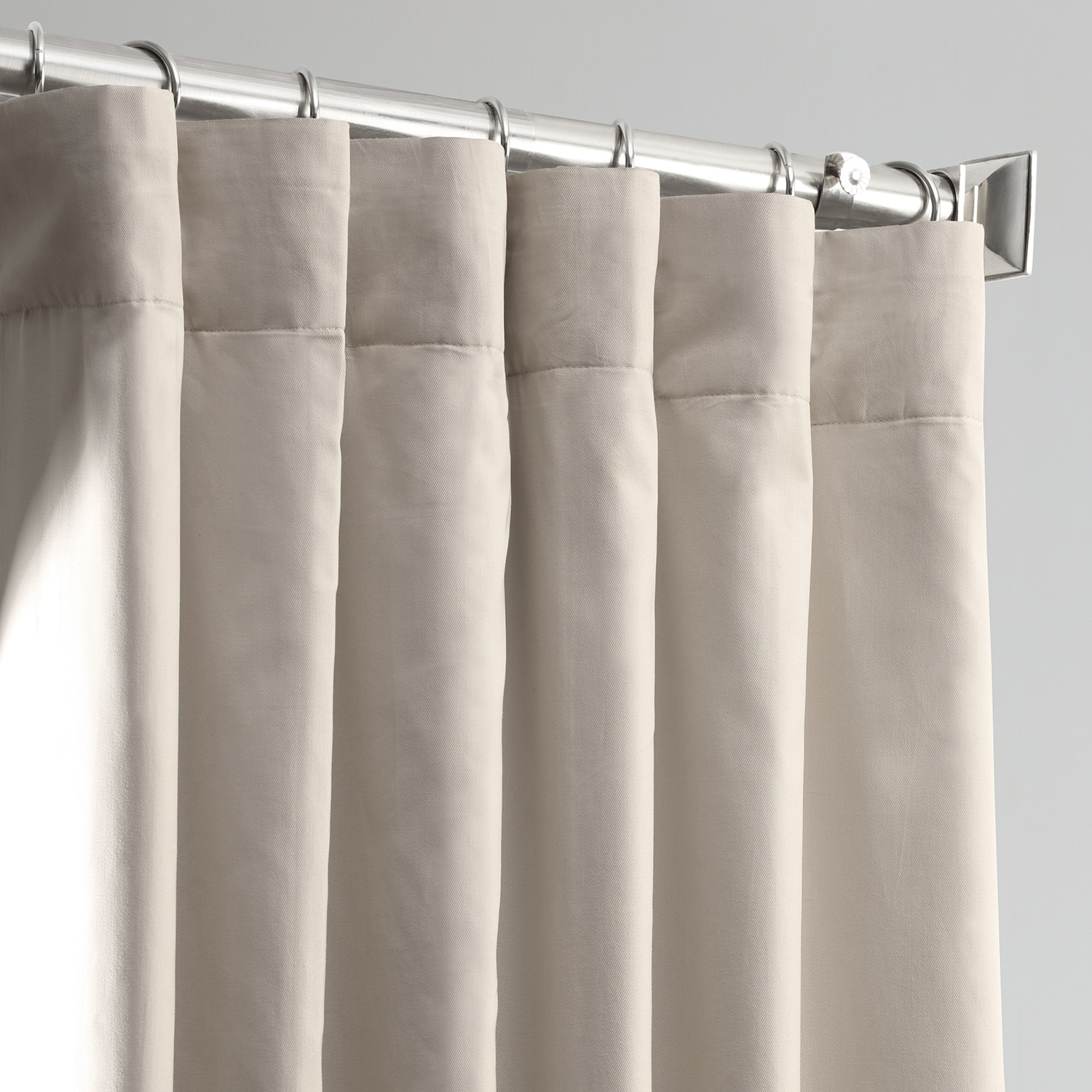 Hazelwood Beige Solid Cotton Blackout Curtain