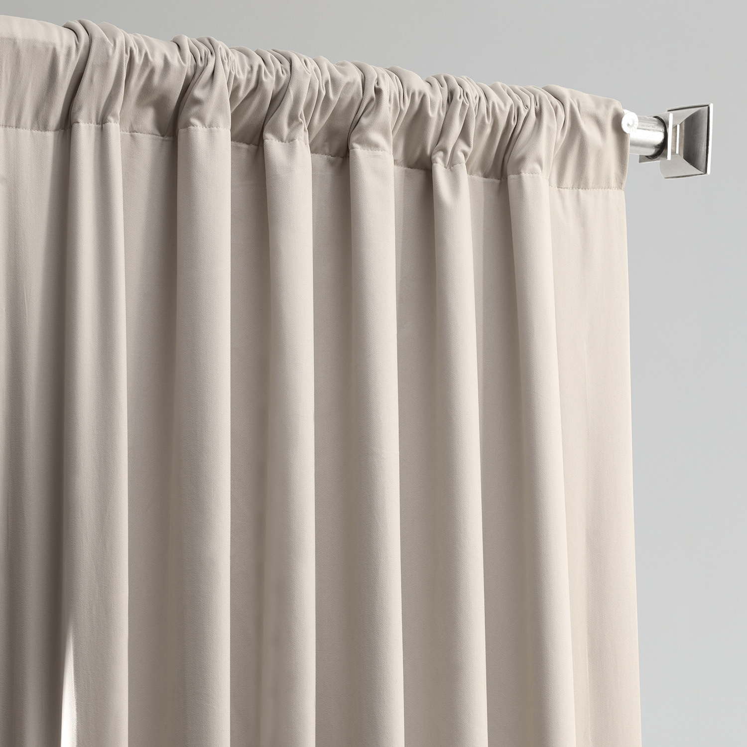 Hazelwood Beige Solid Cotton Blackout Curtain