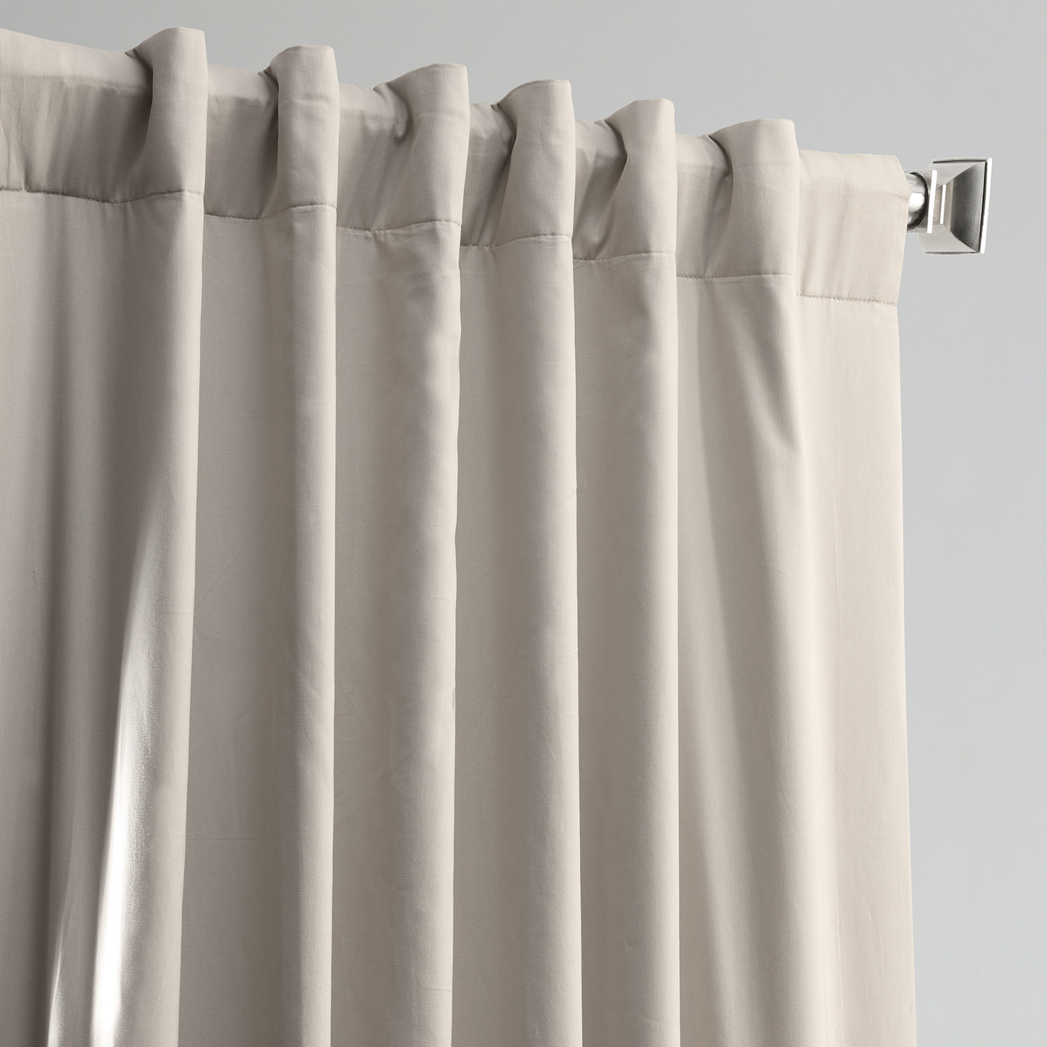 Hazelwood Beige Solid Cotton Blackout Curtain