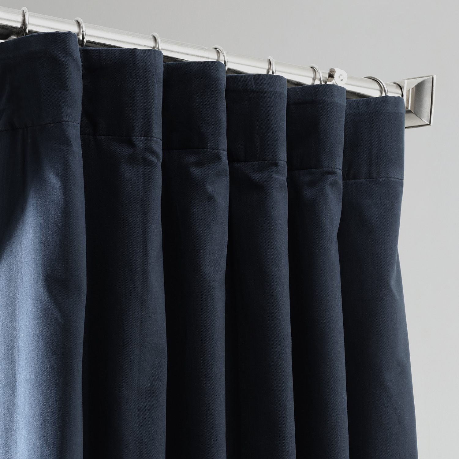 Polo Navy Solid Cotton Blackout Curtain