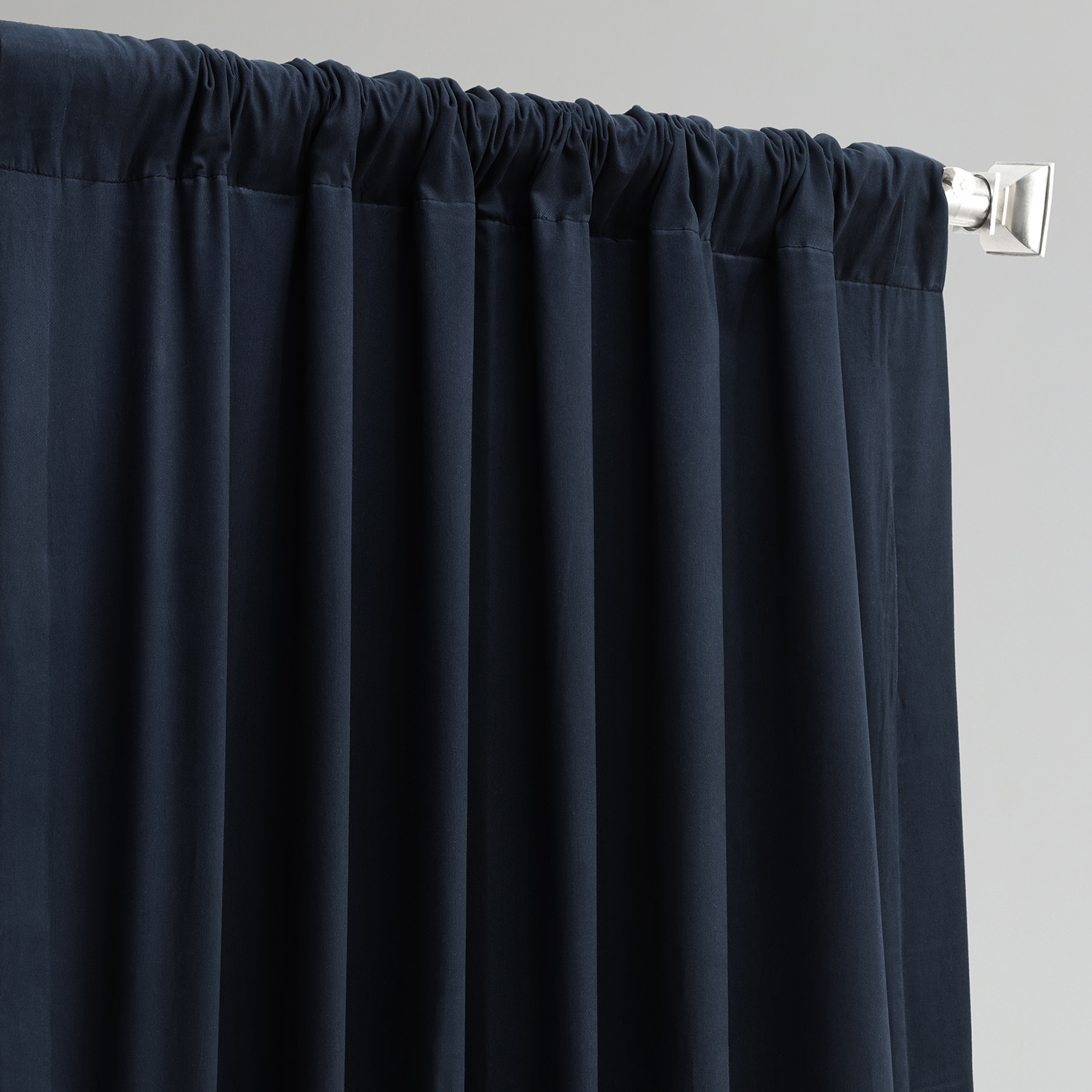 Polo Navy Solid Cotton Blackout Curtain