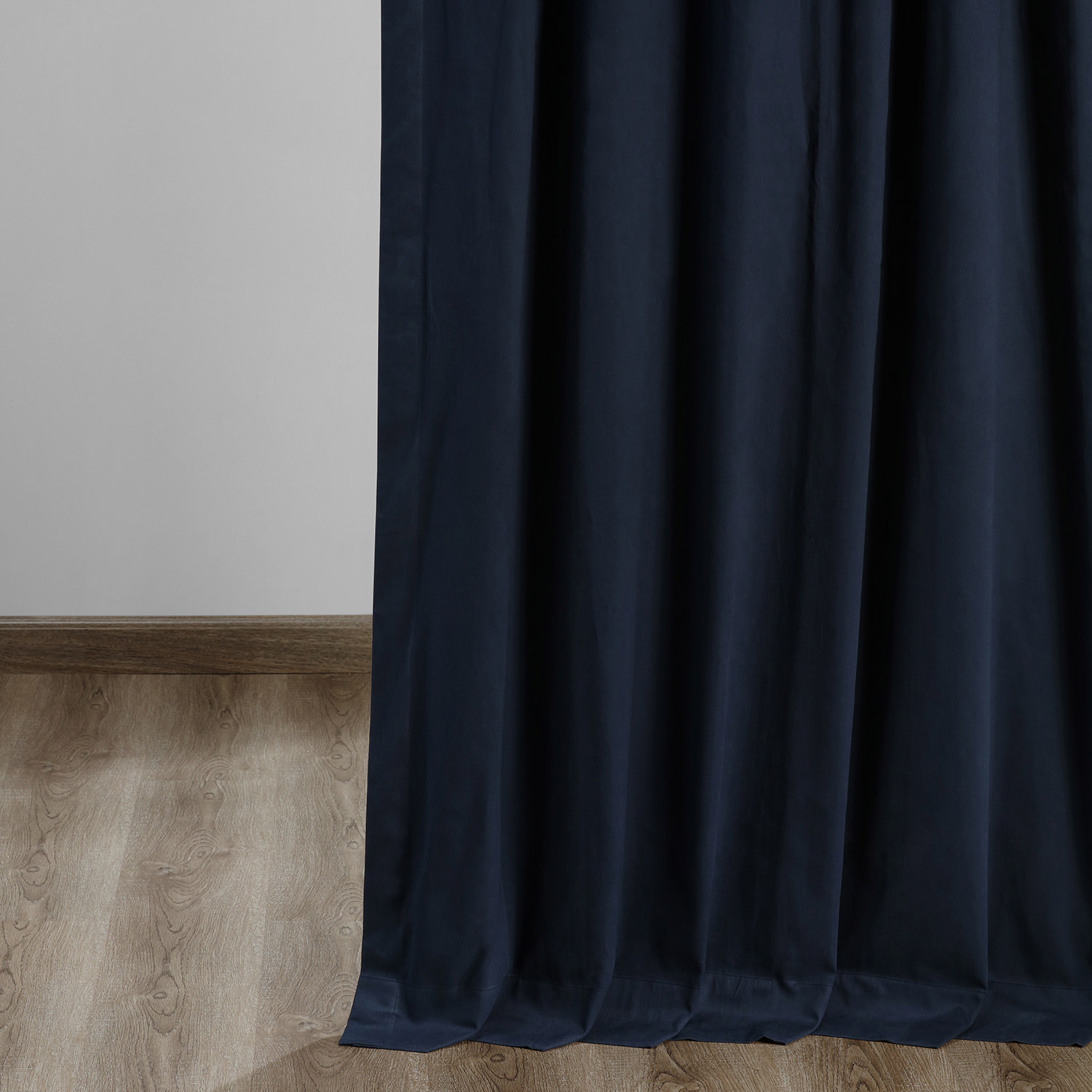 Polo Navy Solid Cotton Blackout Curtain