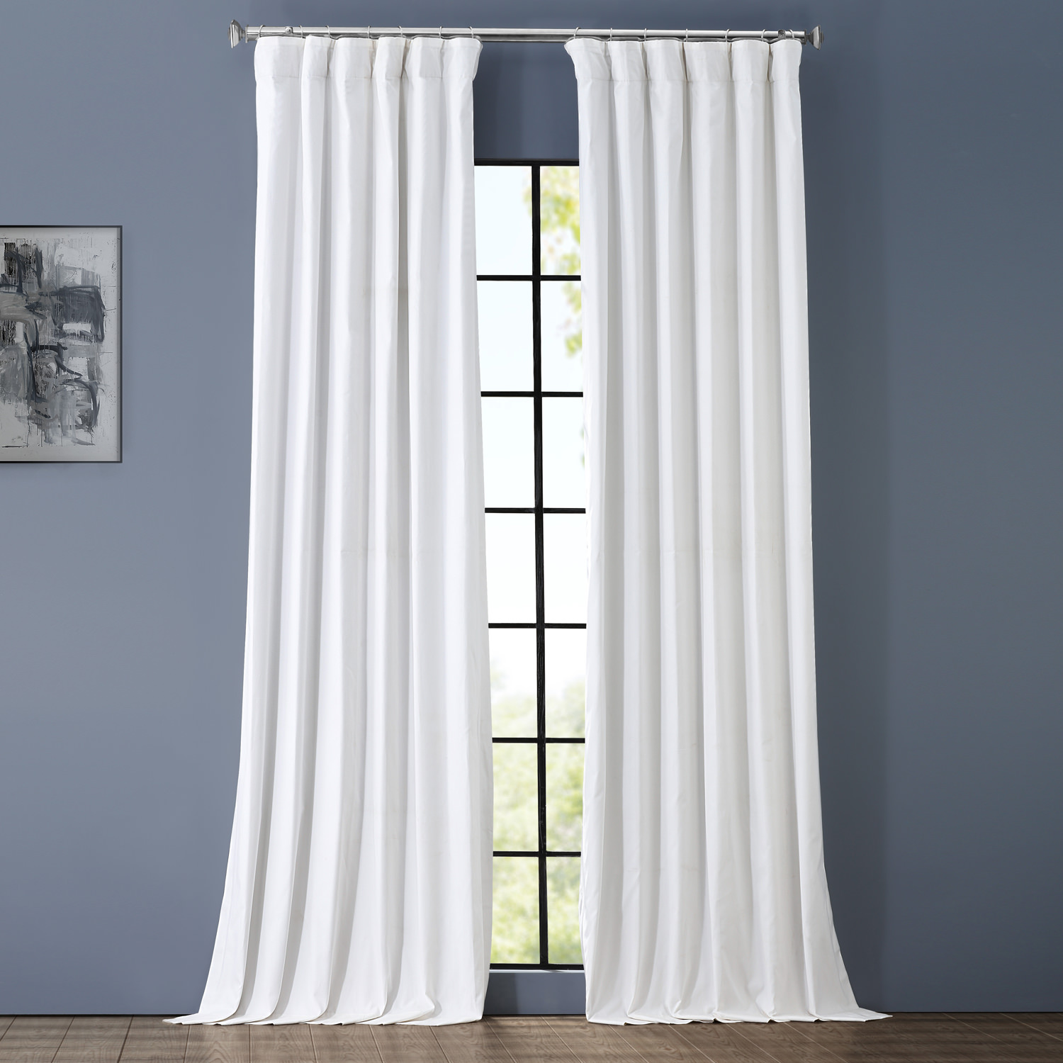 Whisper White Solid Cotton Blackout Curtain