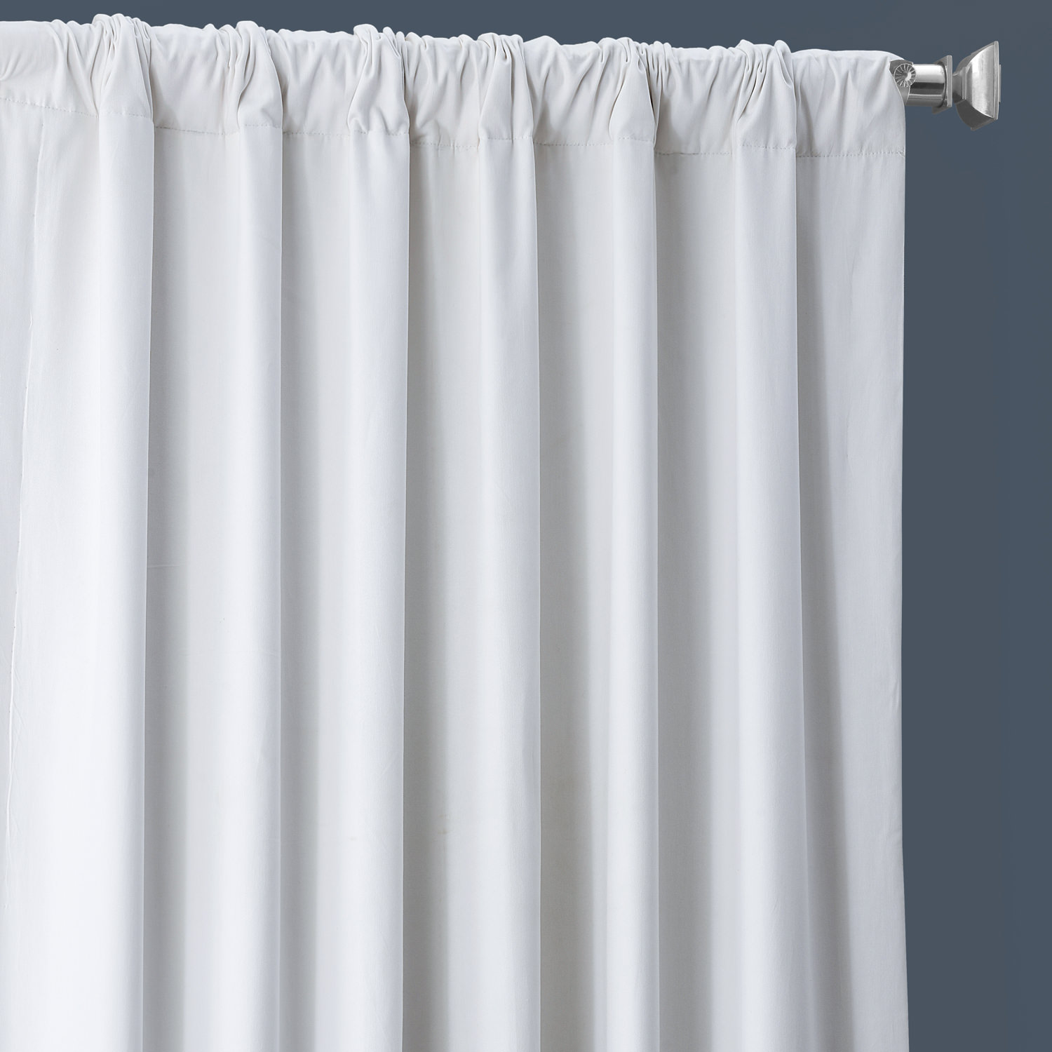 Whisper White Solid Cotton Blackout Curtain