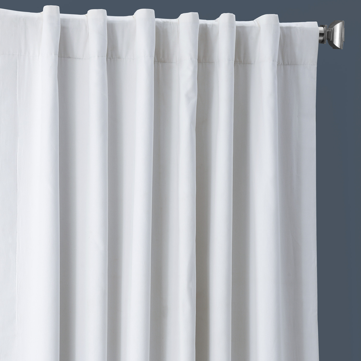 Whisper White Solid Cotton Blackout Curtain