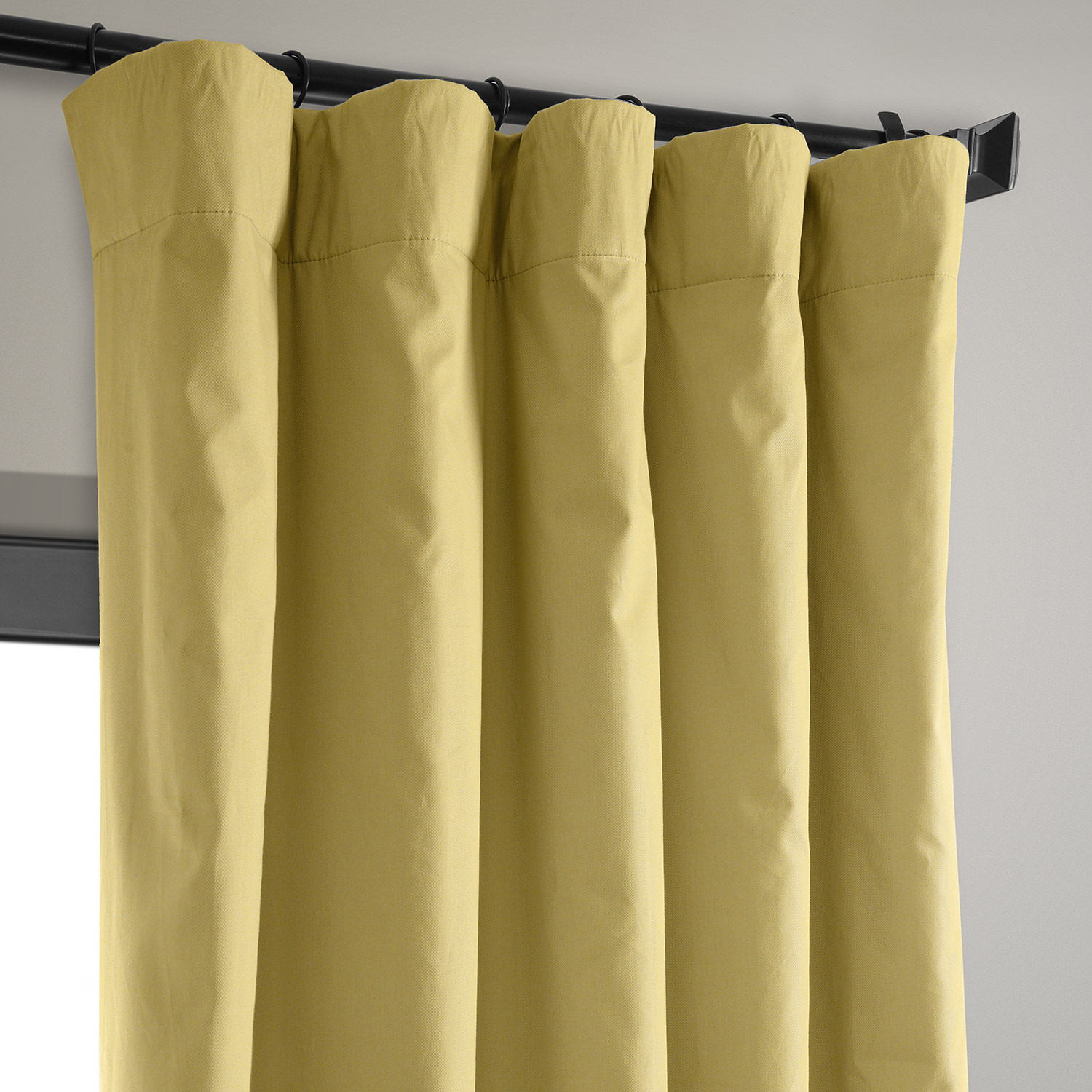 Light Ochre Solid Cotton Blackout Curtain