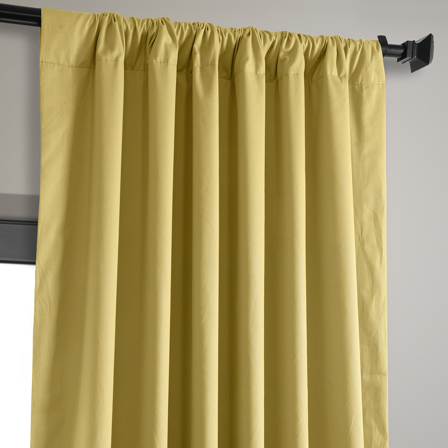 Light Ochre Solid Cotton Blackout Curtain