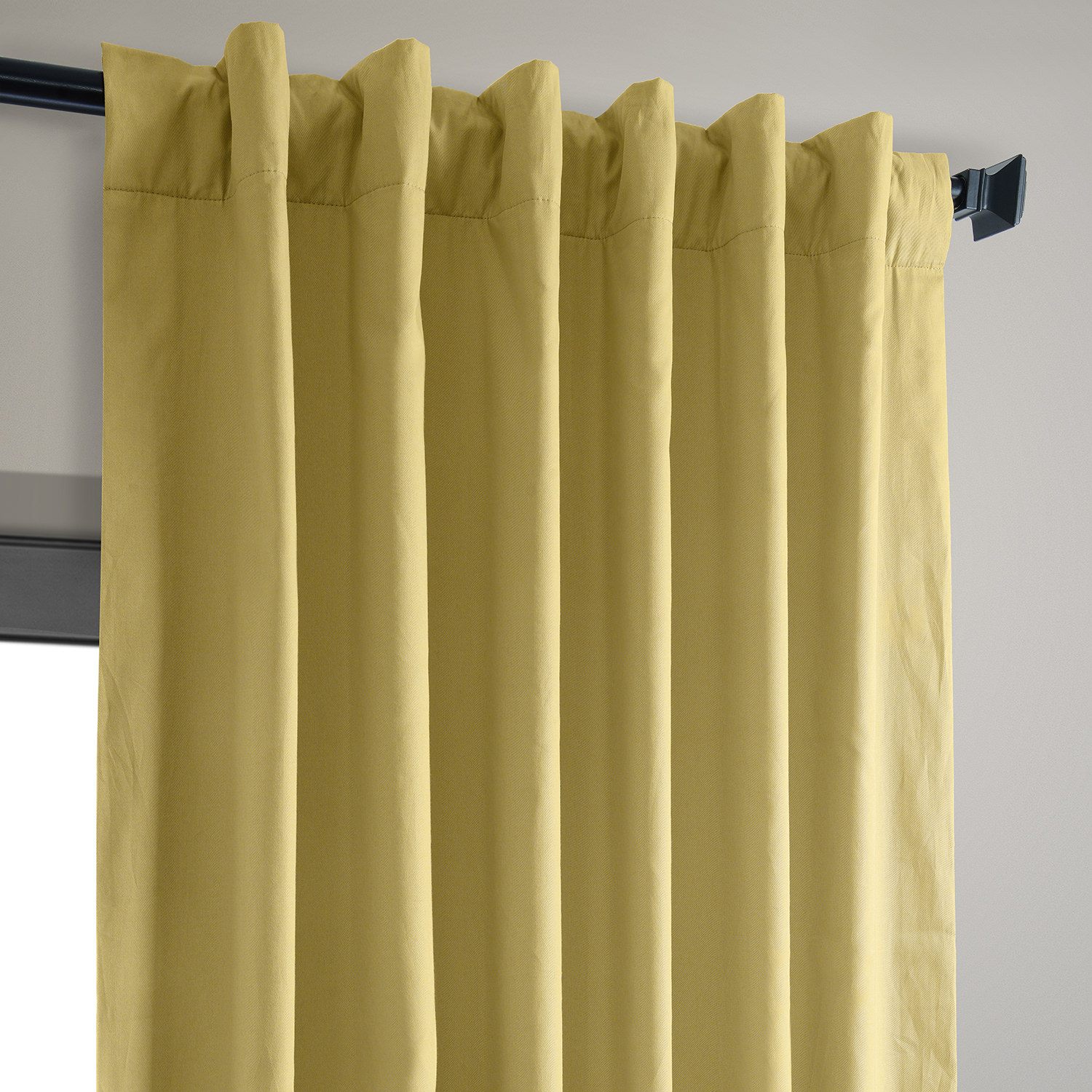 Light Ochre Solid Cotton Blackout Curtain