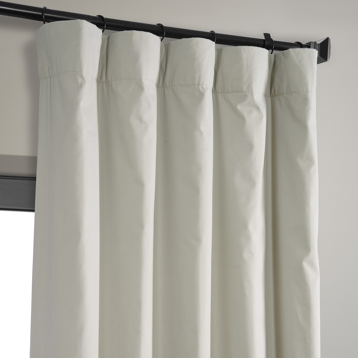 Light Greige Solid Cotton Blackout Curtain