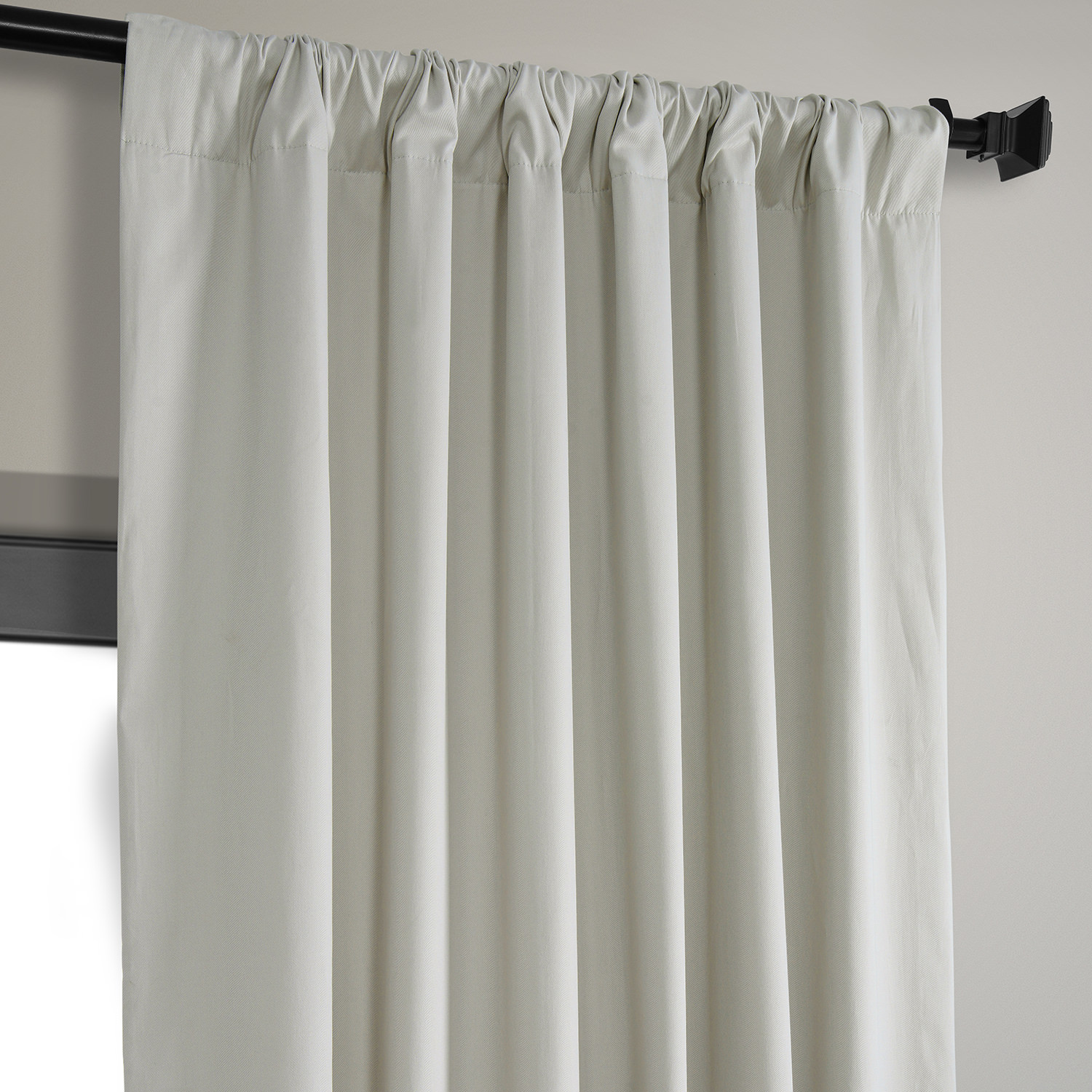 Light Greige Solid Cotton Blackout Curtain