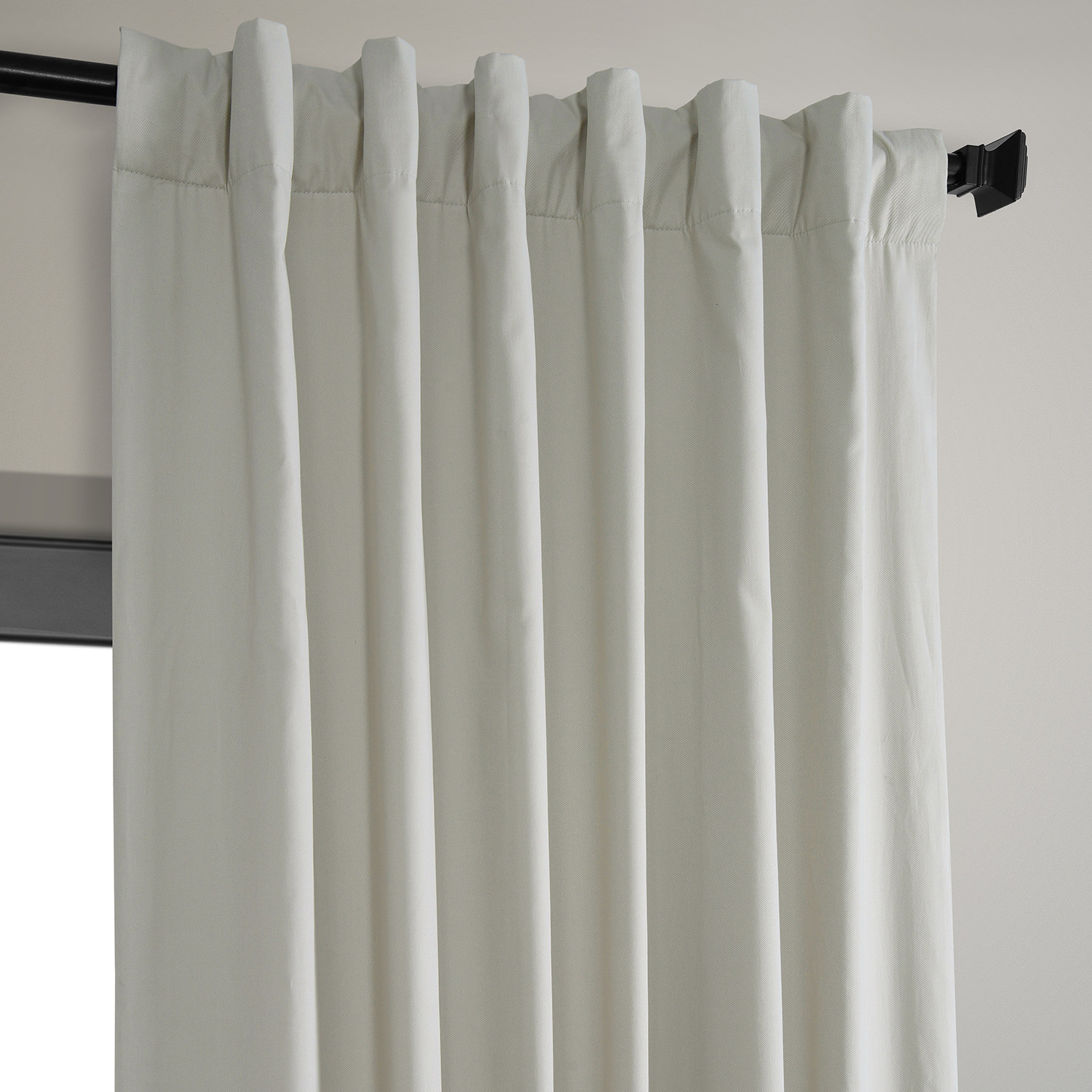 Light Greige Solid Cotton Blackout Curtain