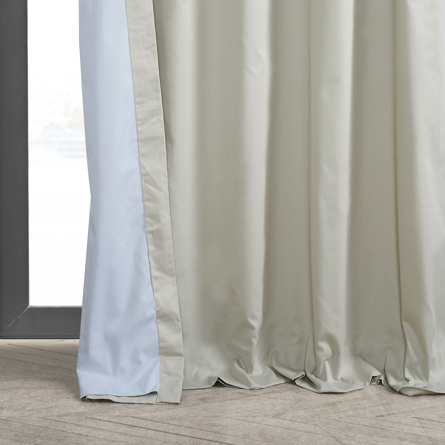 Light Greige Solid Cotton Blackout Curtain