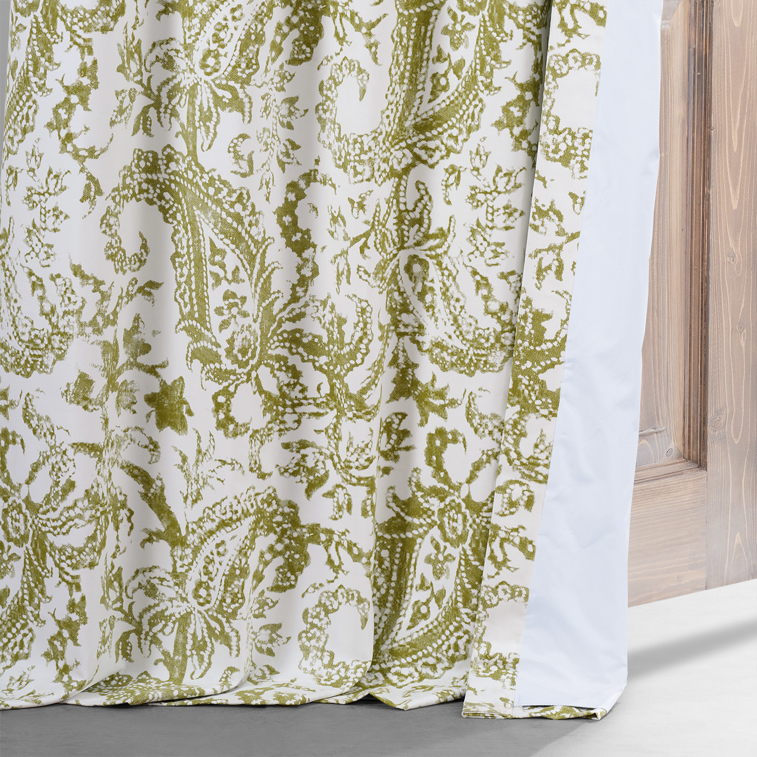 Edina Green Printed Cotton Hotel Blackout Curtain