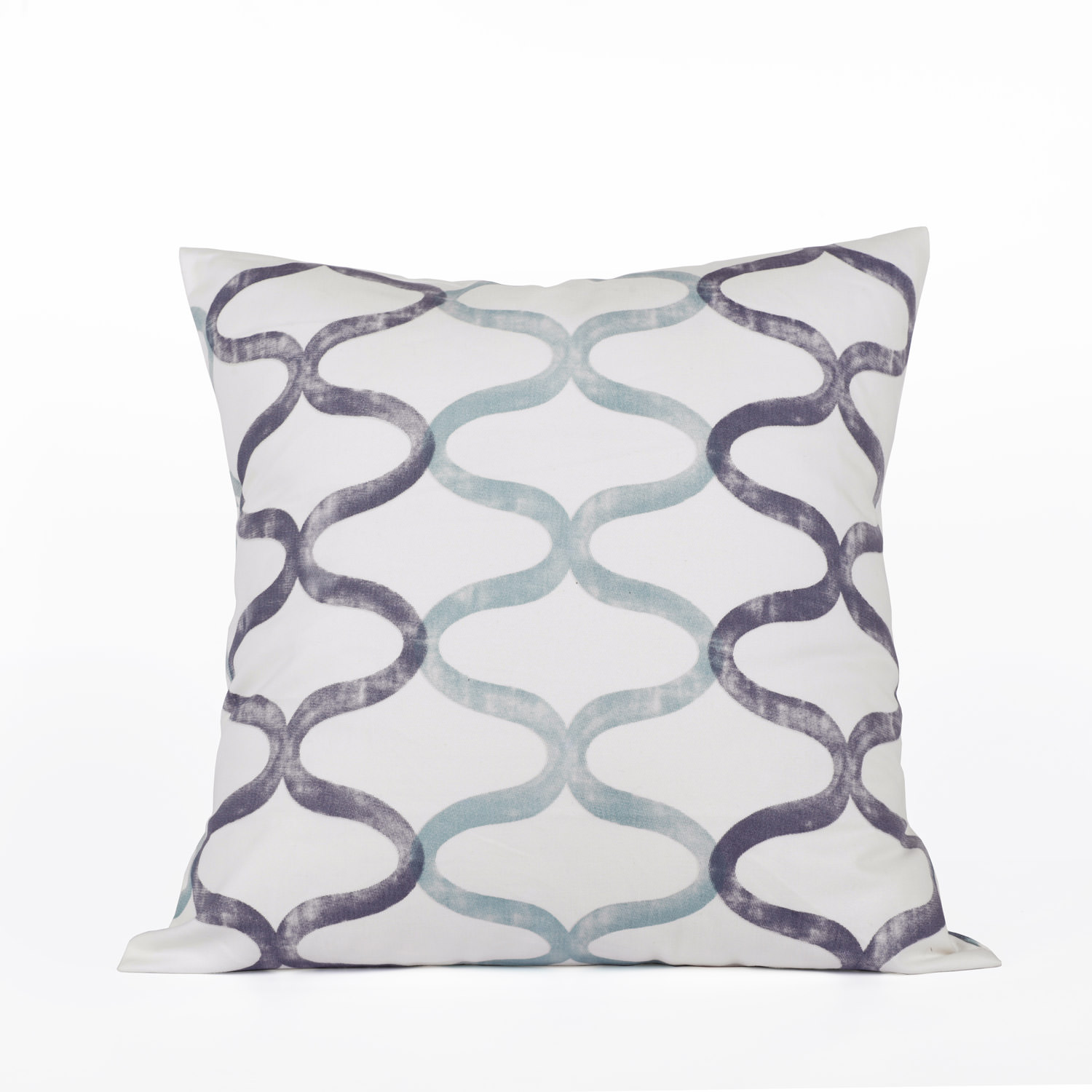 Illusions Aqua Blue Printed Cotton Cushion Covers - PAIR