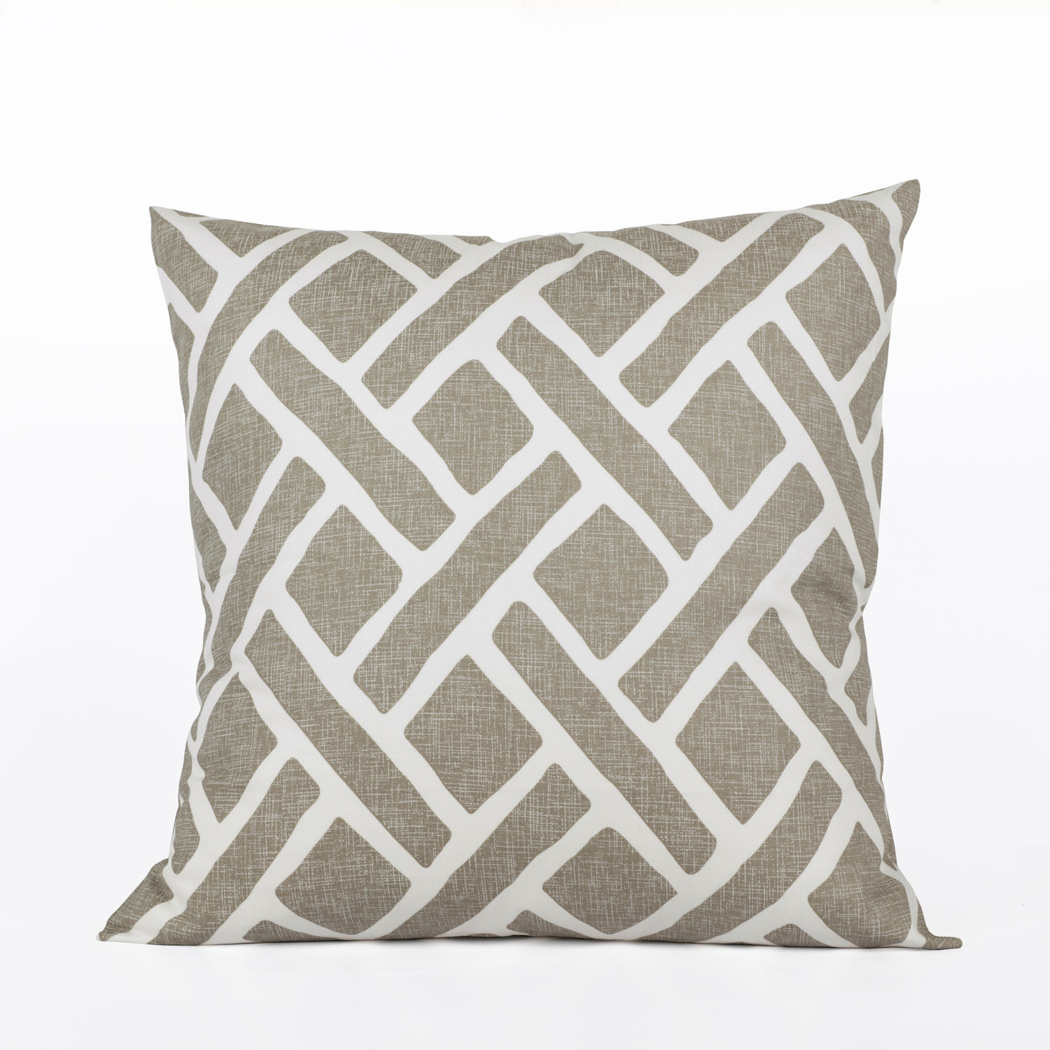 Martinique Taupe Printed Cotton Cushion Covers - PAIR