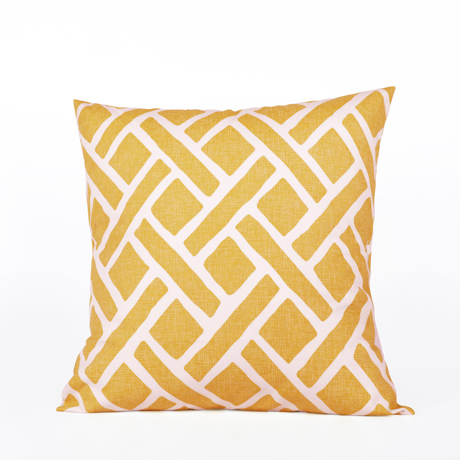 Martinique Yellow Printed Cotton Cushion Covers - PAIR