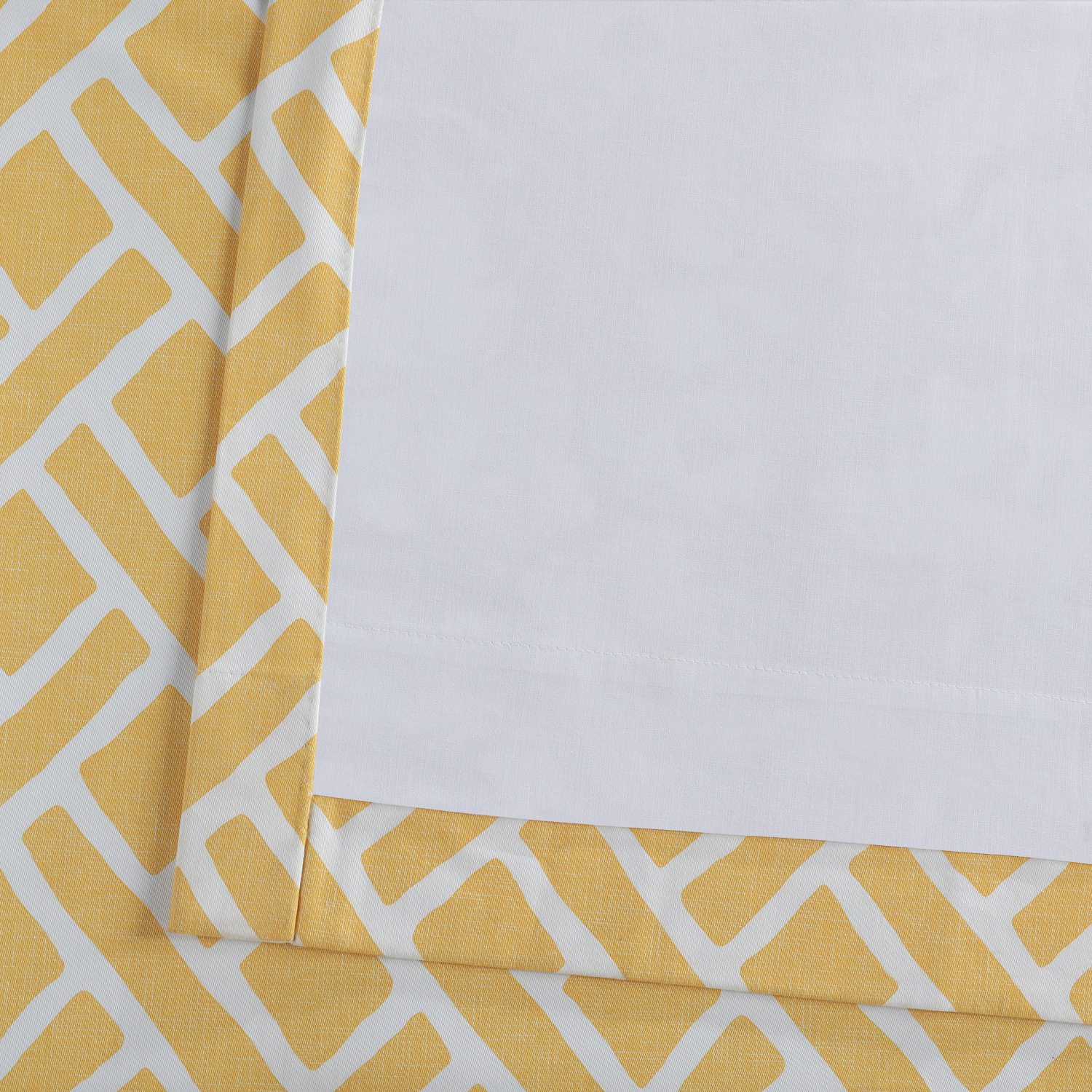 Martinique Yellow Grommet Printed Cotton Curtain