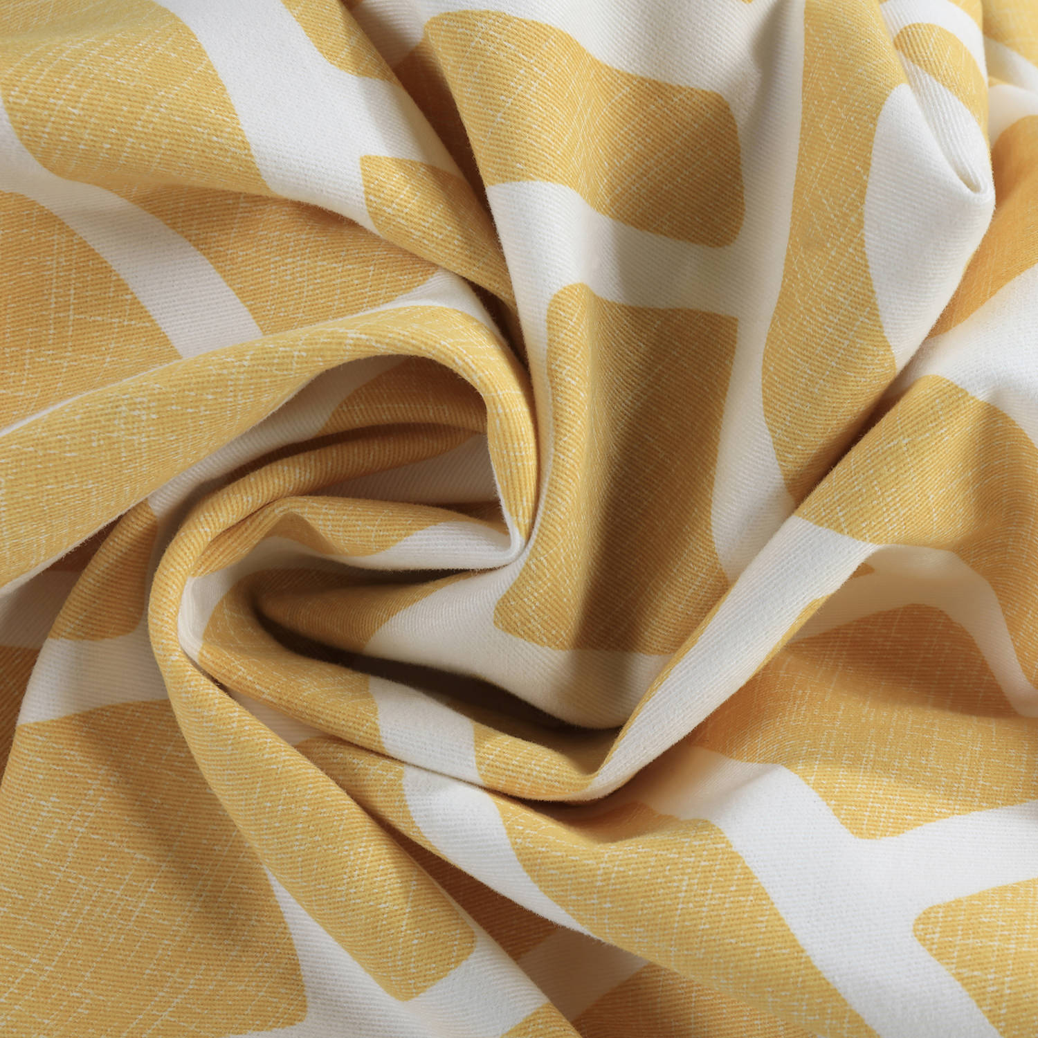 Martinique Yellow Grommet Printed Cotton Curtain