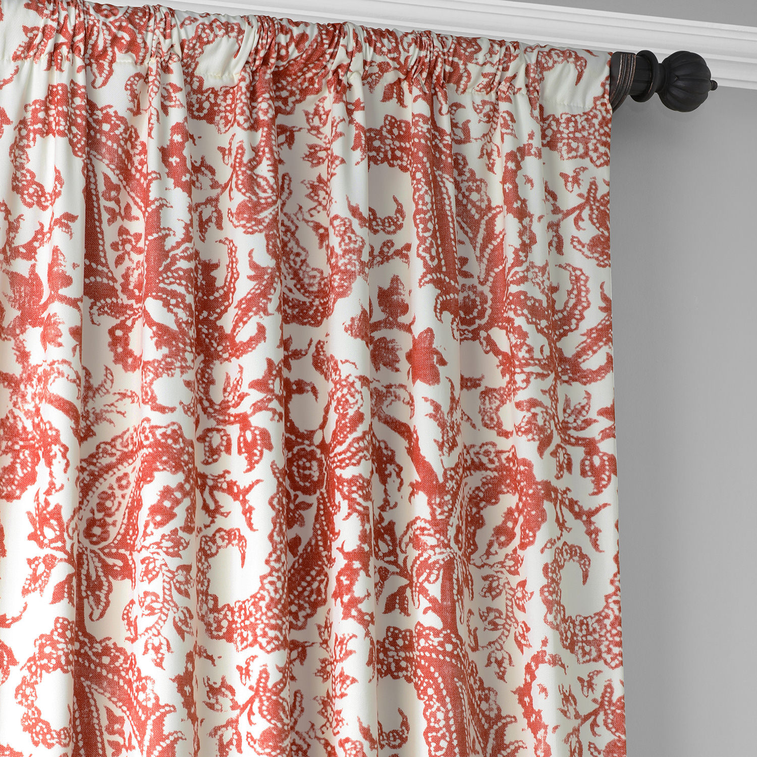 Edina Washed Rust Printed Cotton Curtain