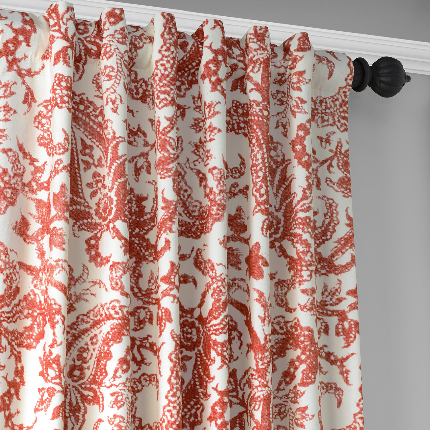 Edina Washed Rust Printed Cotton Curtain