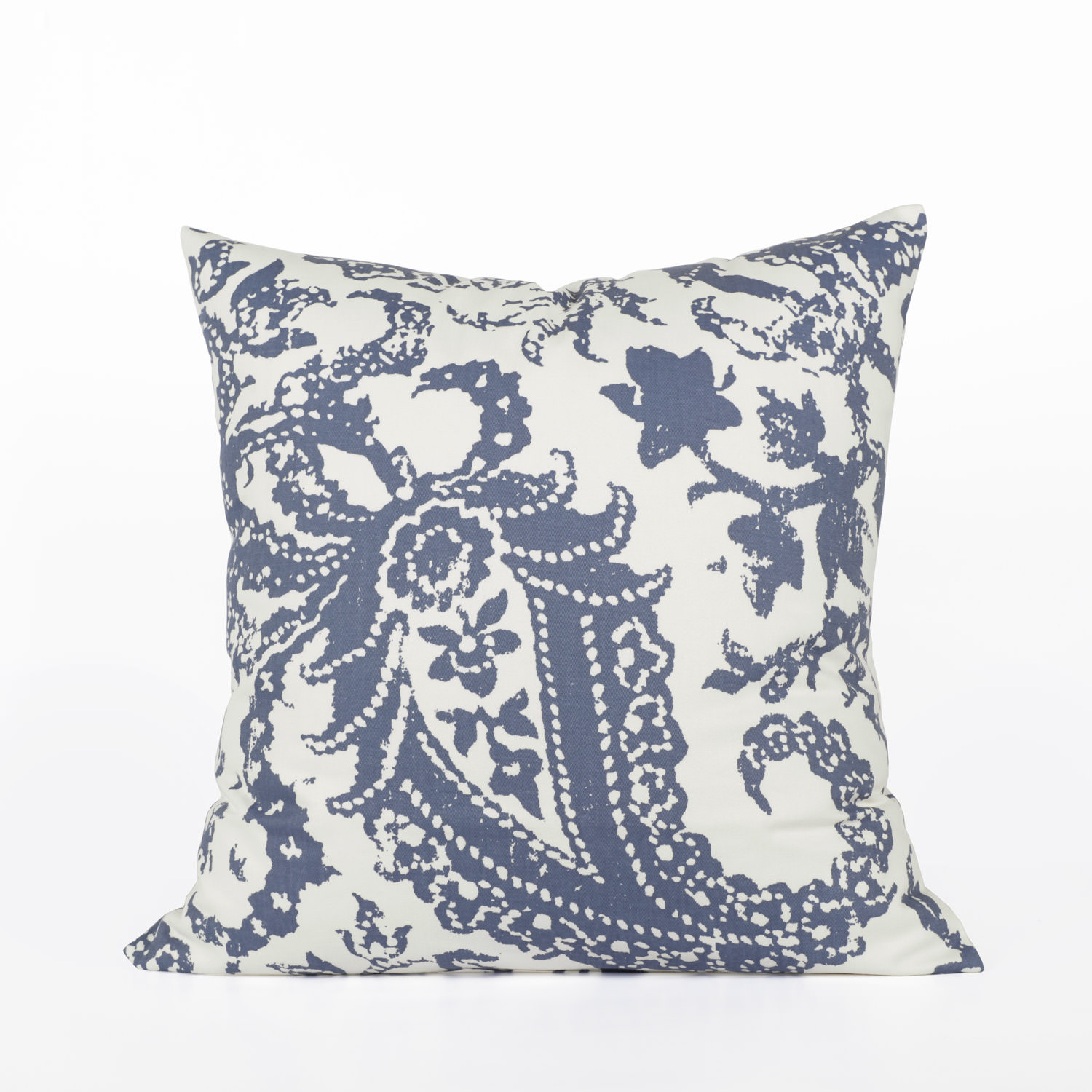 Edina Washed Blue Printed Cotton Cushion Covers - PAIR