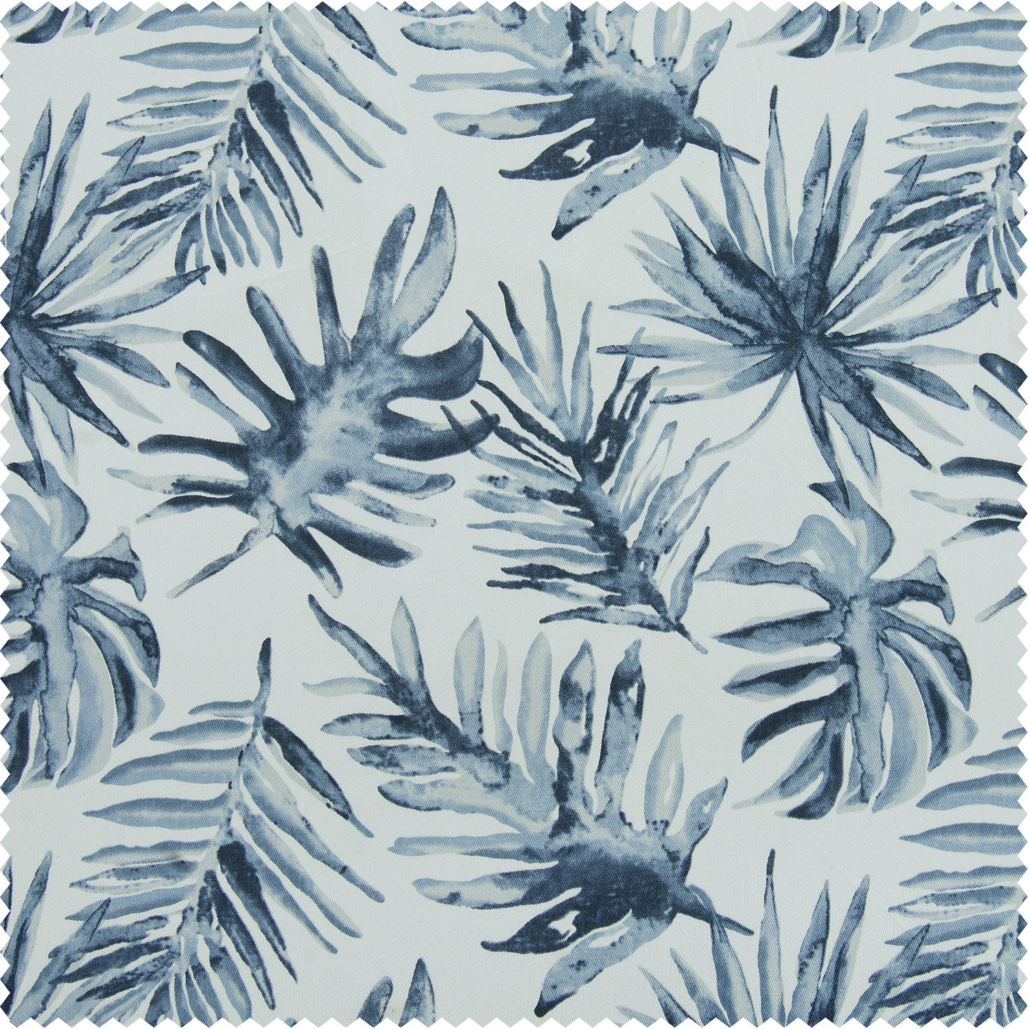 Artemis Blue Printed Cotton Curtain