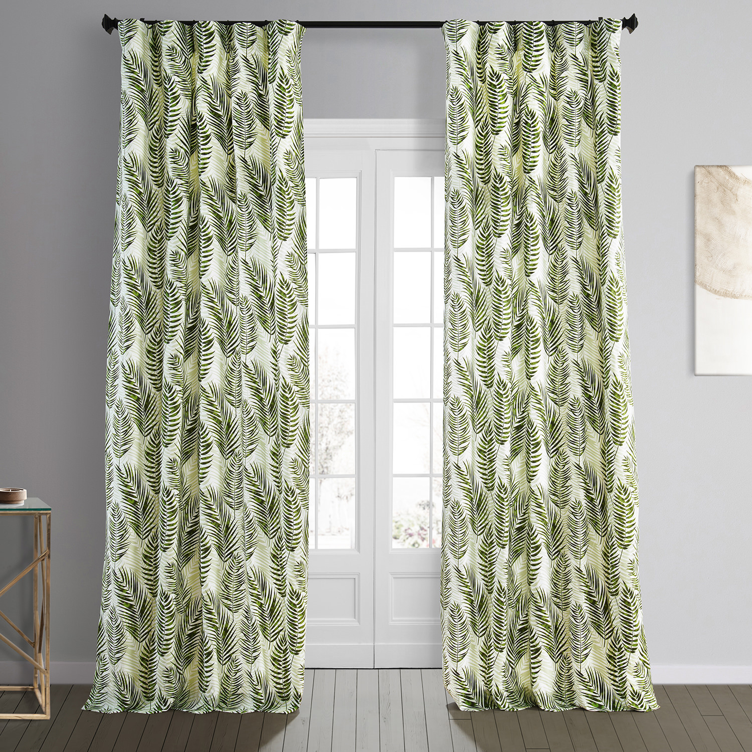 Kupala Eternal Green Printed Cotton Curtain