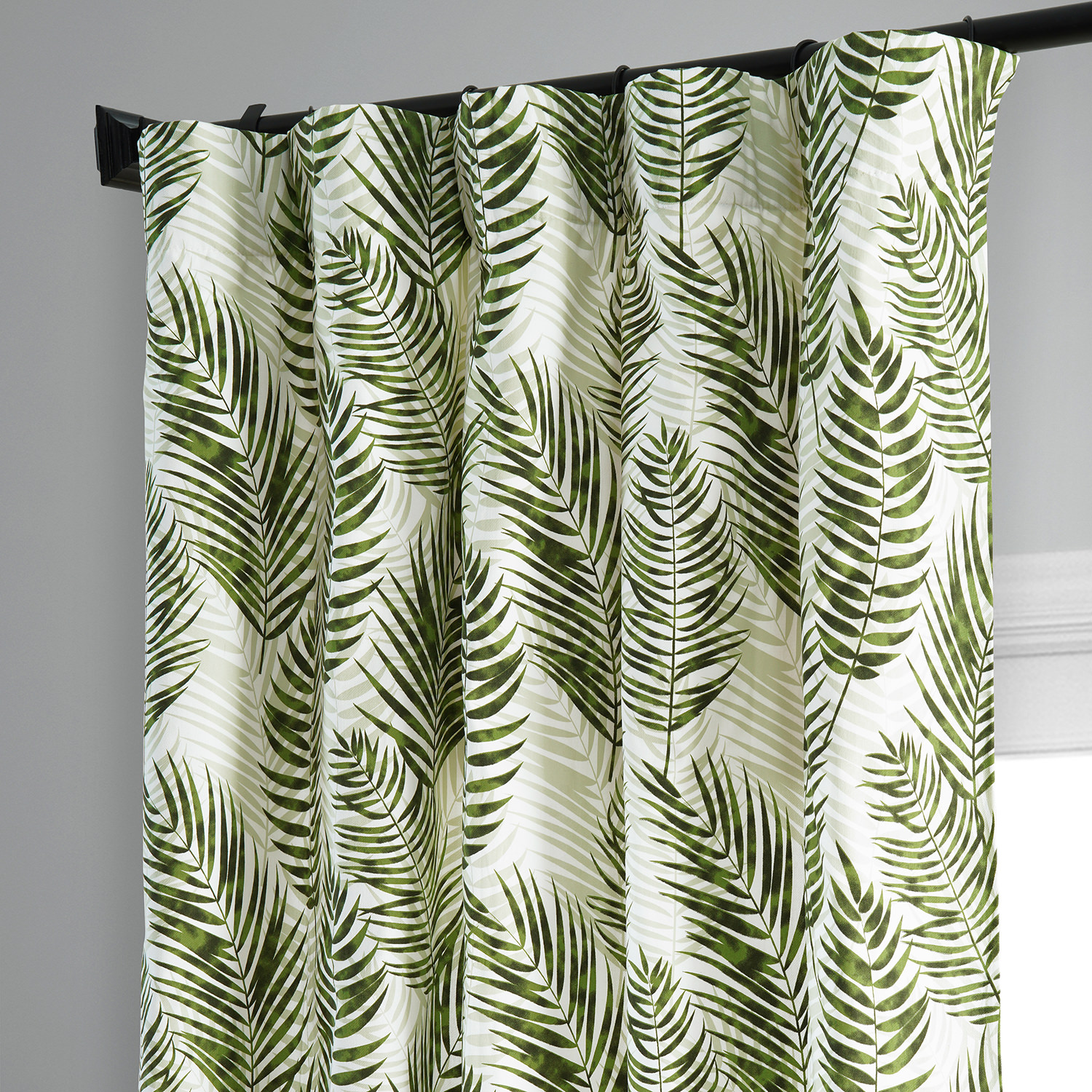 Kupala Eternal Green Printed Cotton Curtain