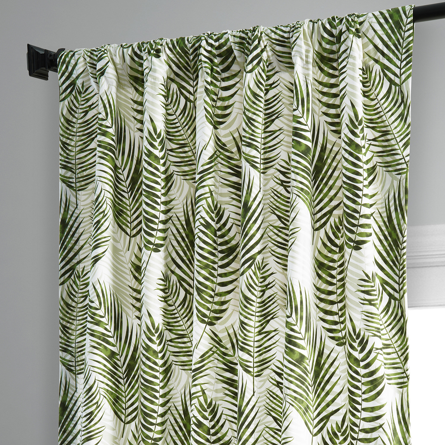 Kupala Eternal Green Printed Cotton Curtain