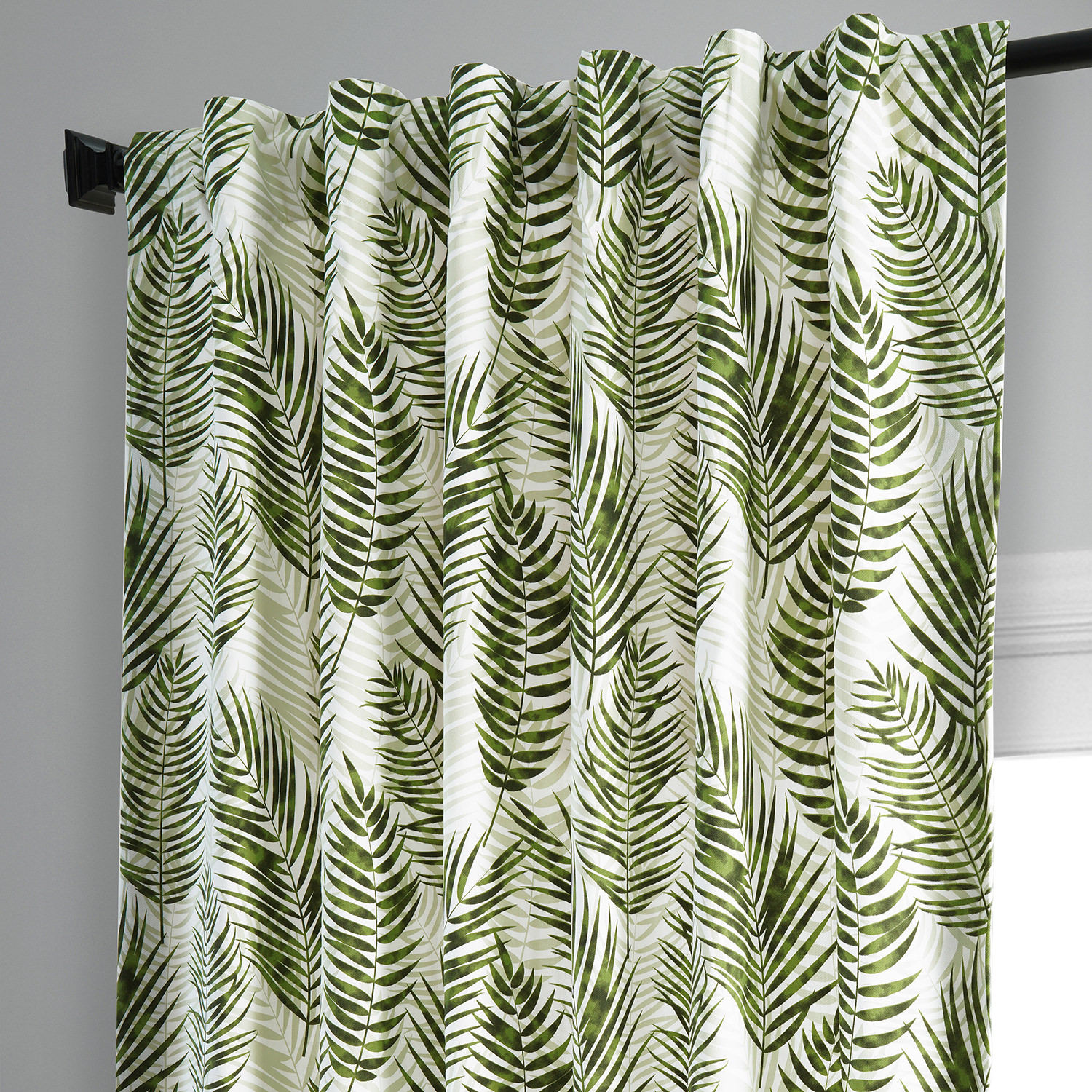 Kupala Eternal Green Printed Cotton Curtain