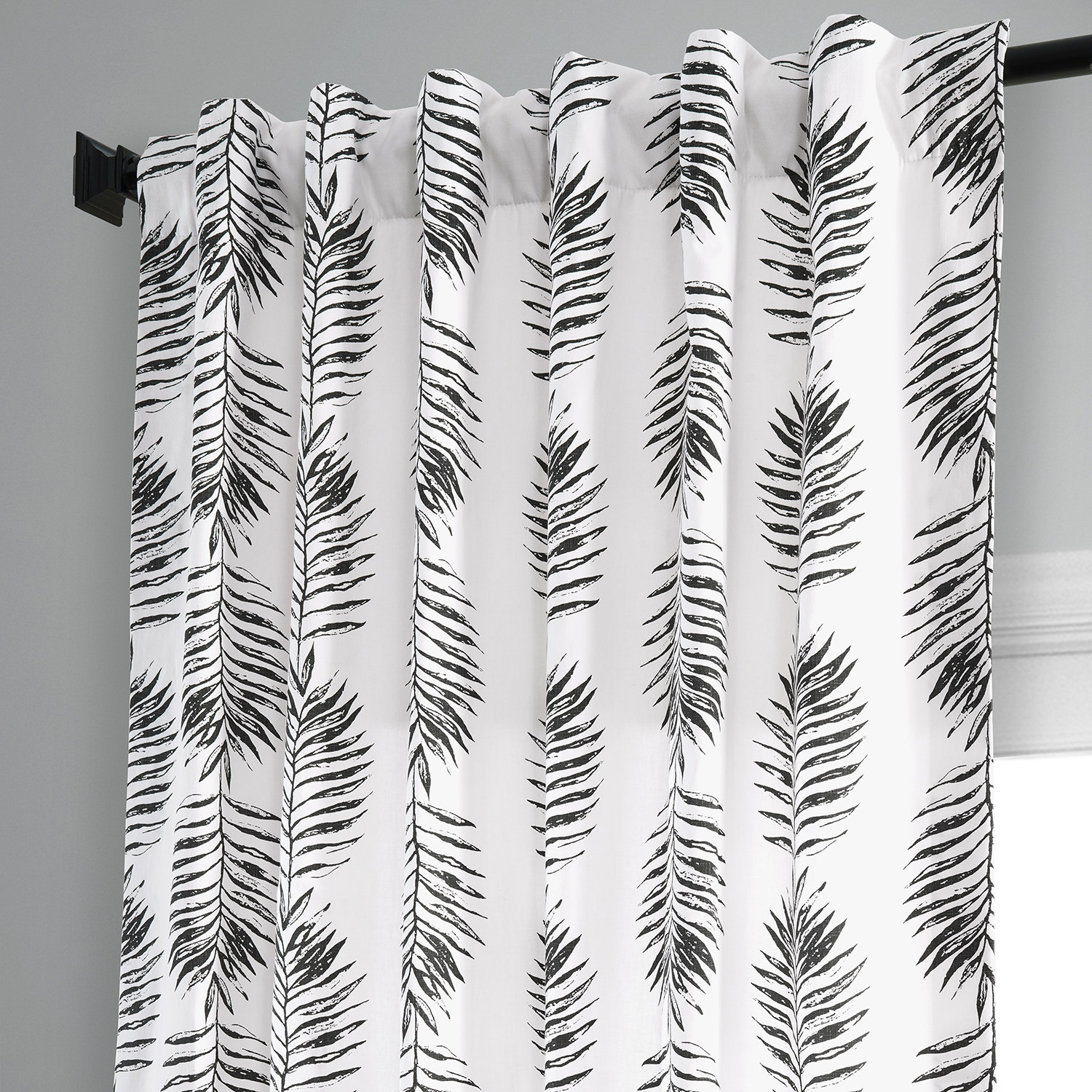 Sago Black Ink Printed Cotton Curtain