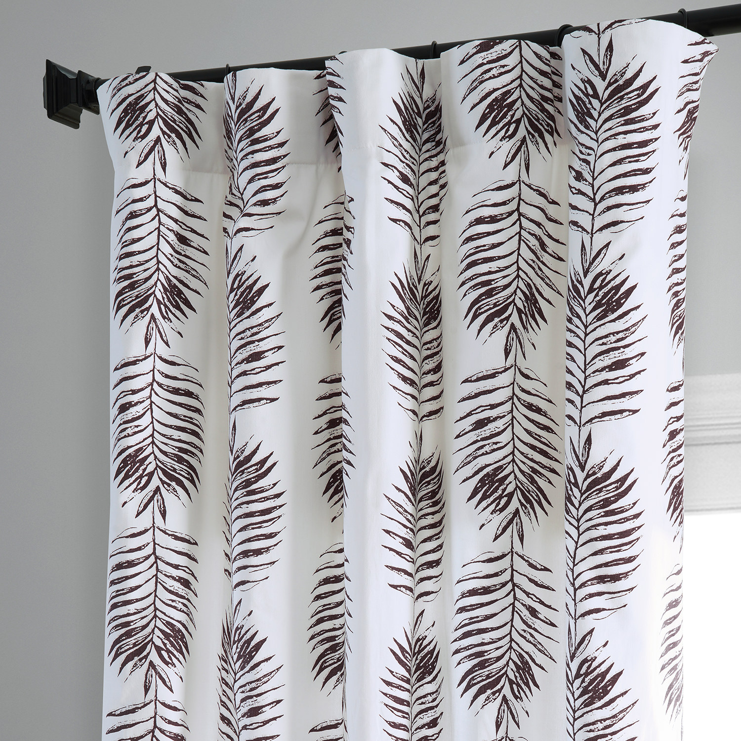 Sago Nut Brown Printed Cotton Curtain