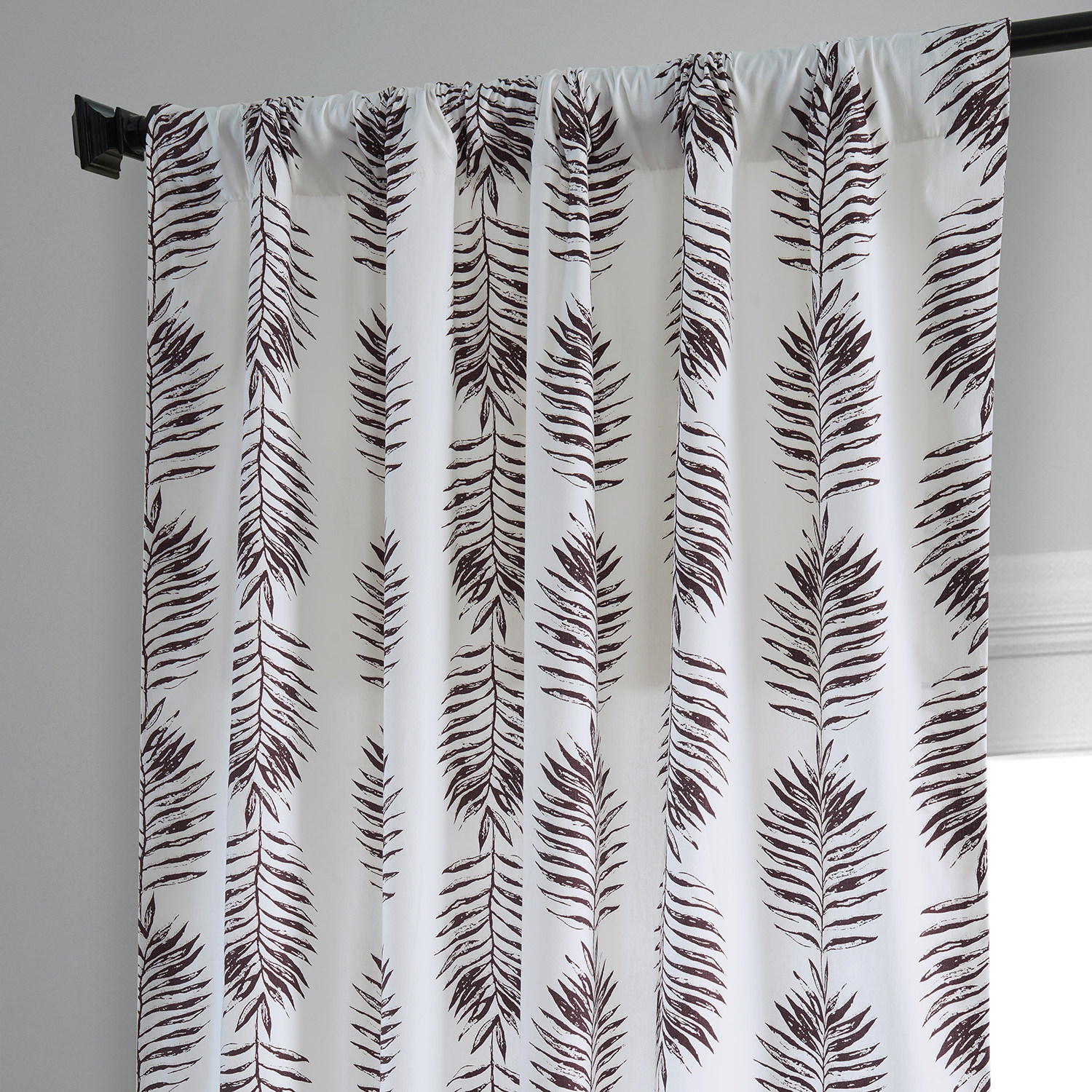 Sago Nut Brown Printed Cotton Curtain