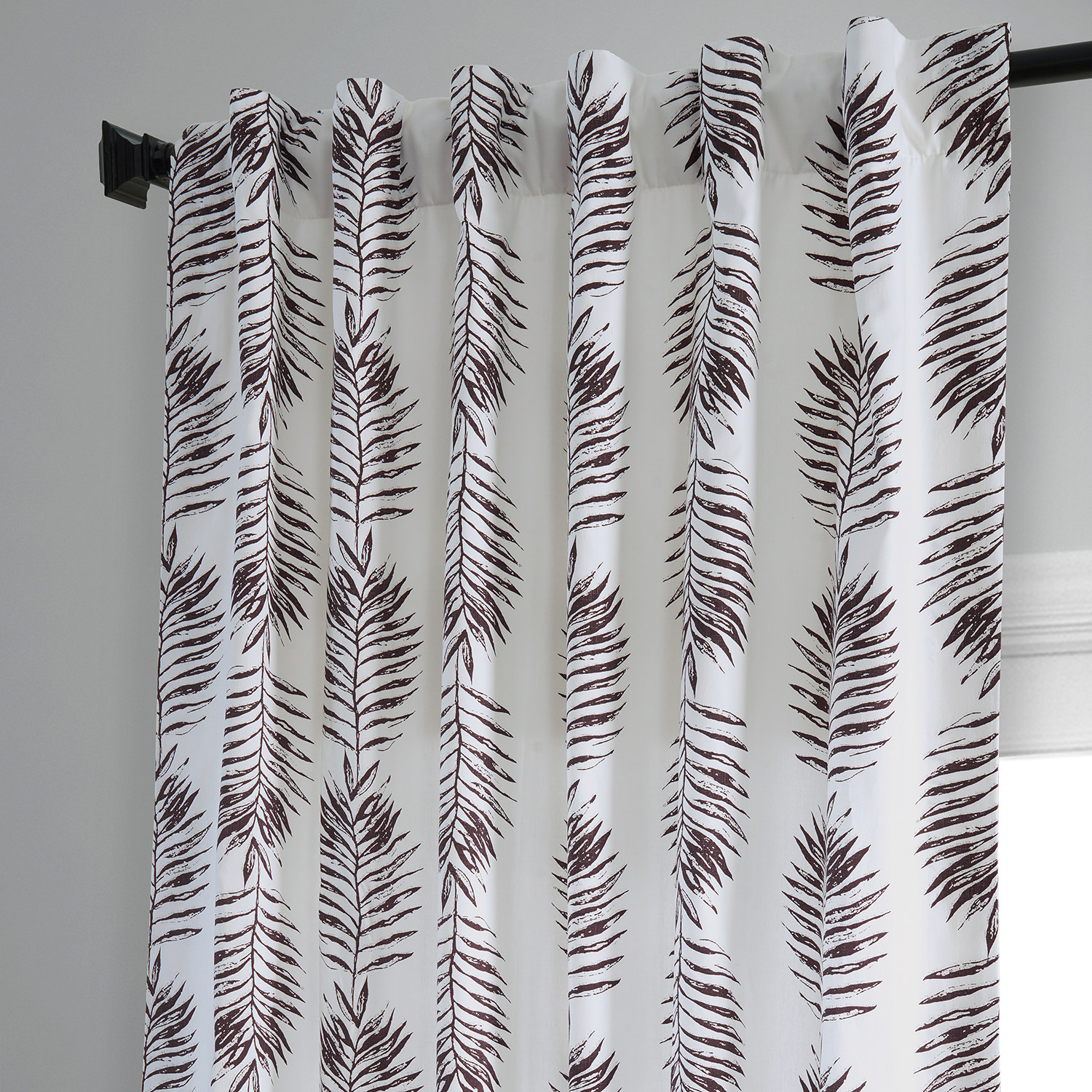 Sago Nut Brown Printed Cotton Curtain