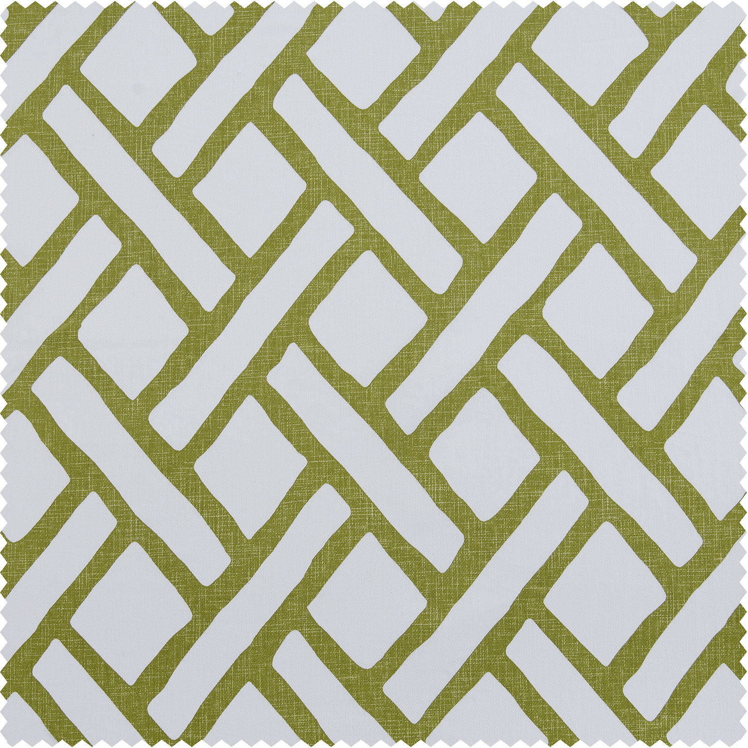 Garden Path Moss Green Printed Cotton Curtain