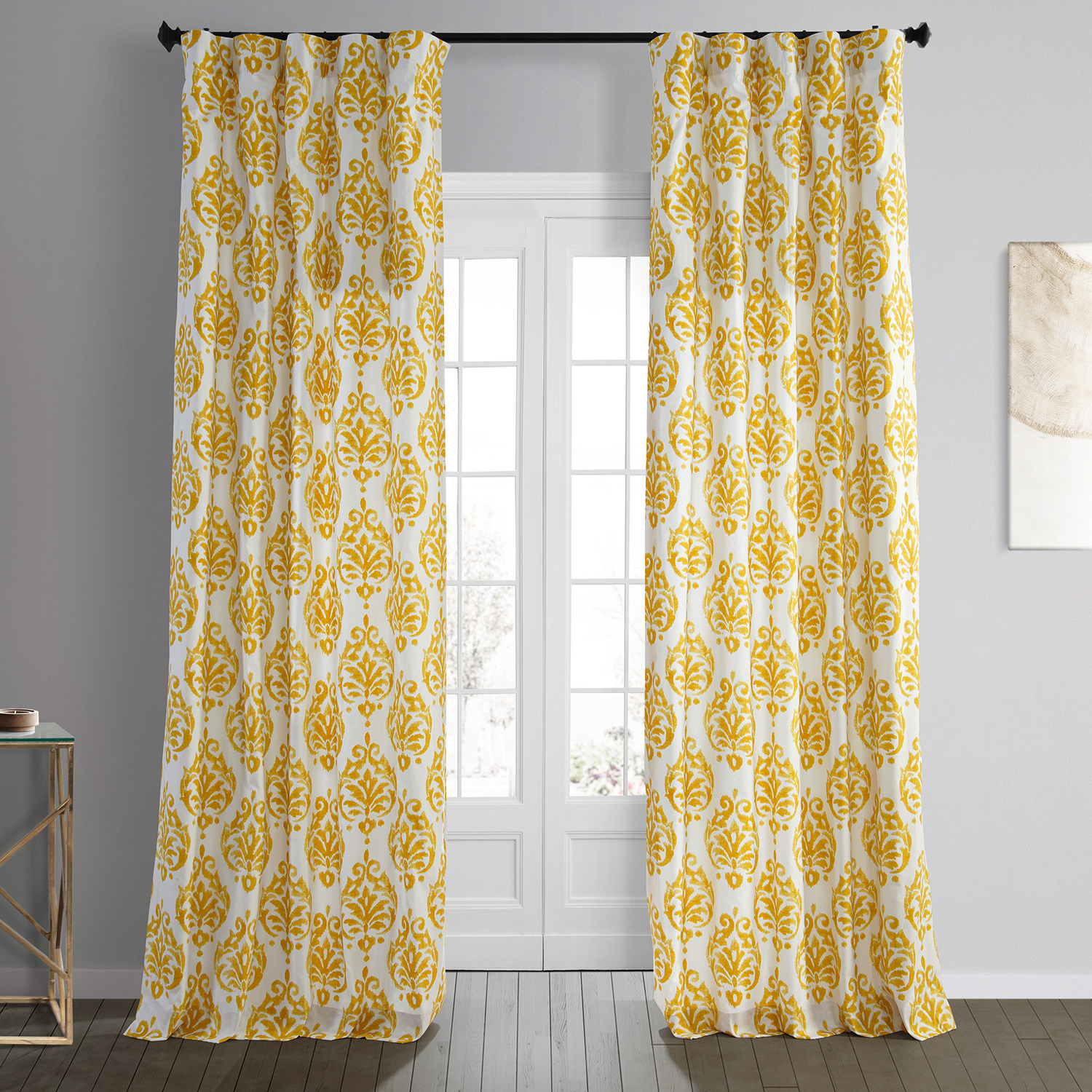 Sandlewood Gold Printed Cotton Curtain