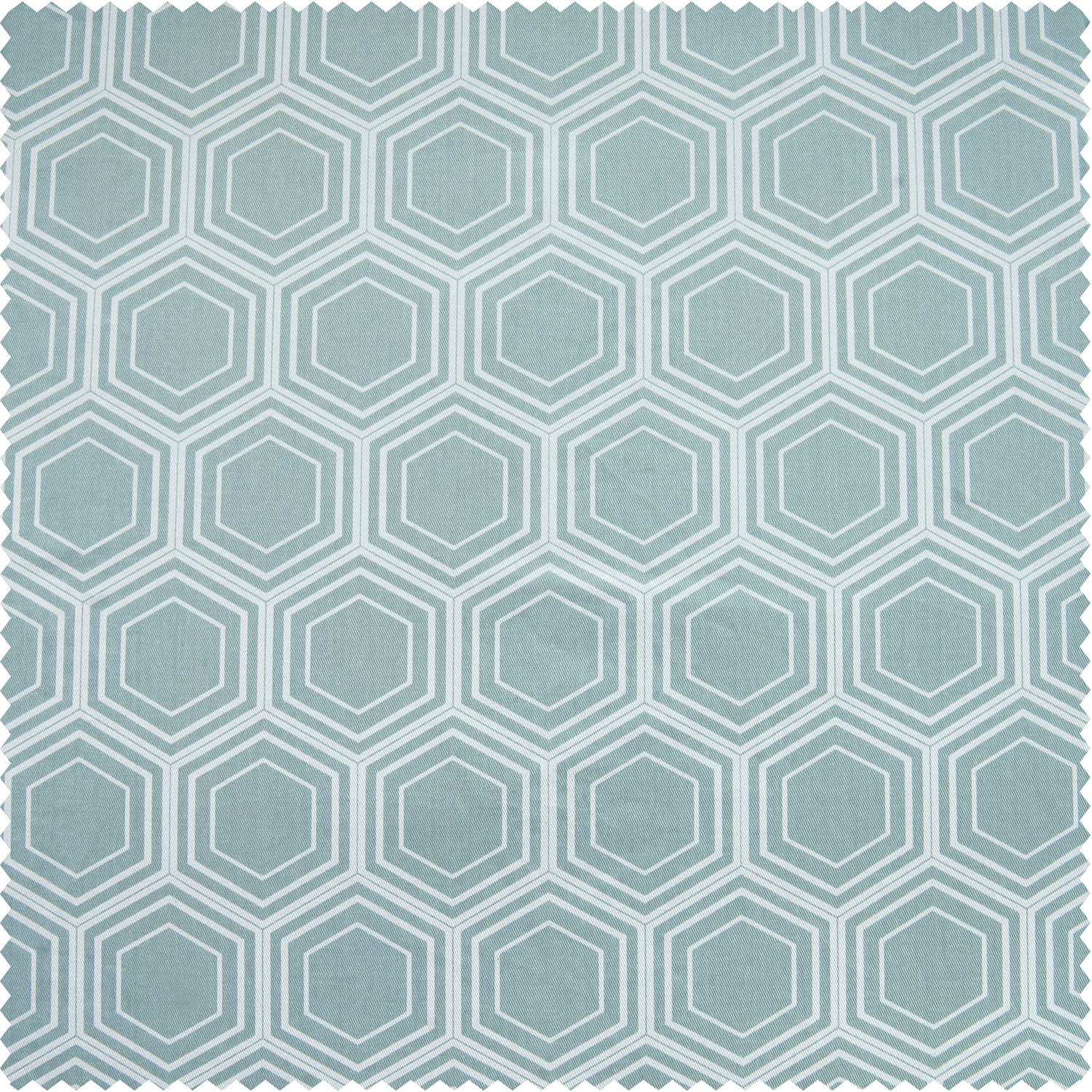 Honeycomb Ripple Aqua Printed Cotton Curtain