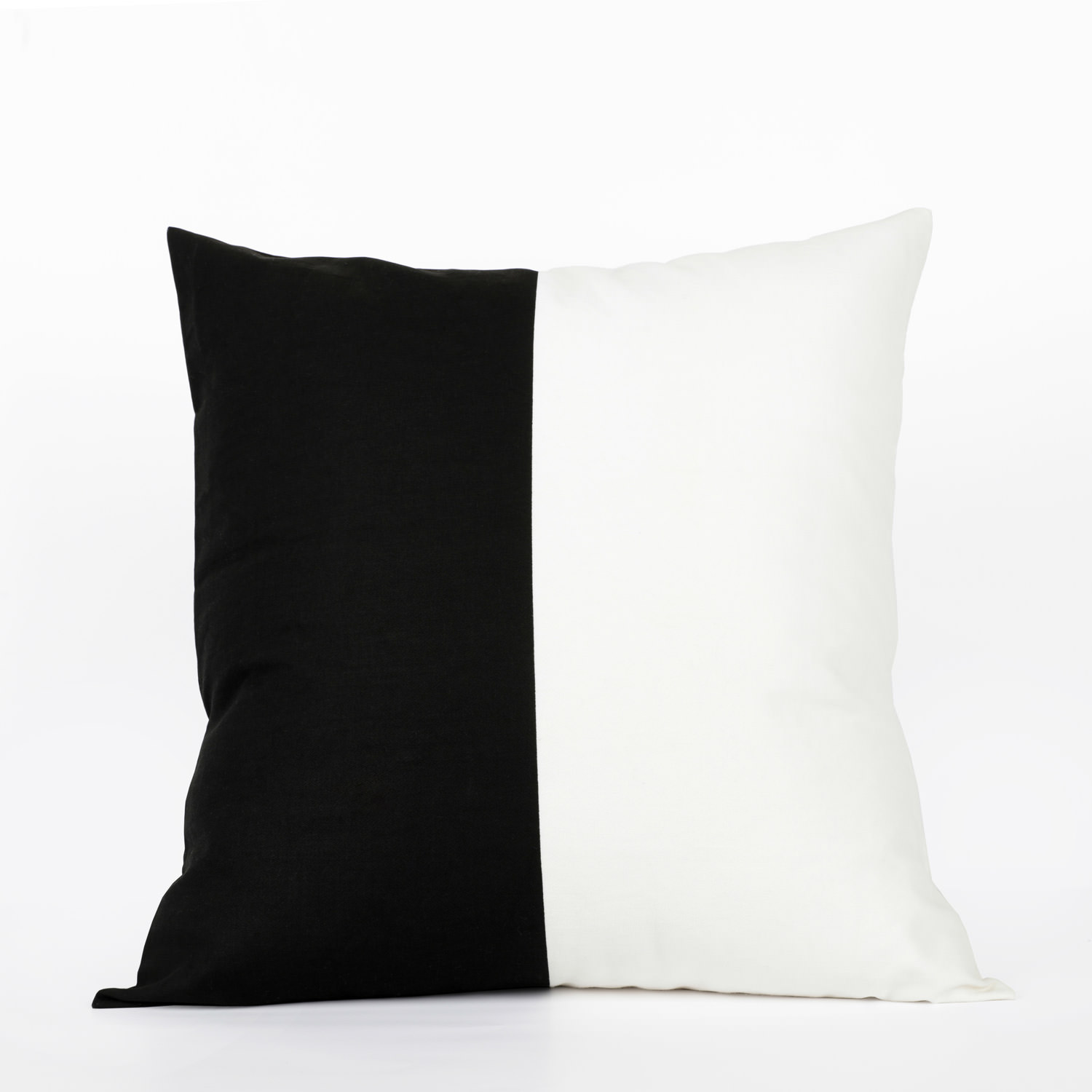 Onyx Black & Off White Horizontal Stripe Cotton Cushion Covers - PAIR