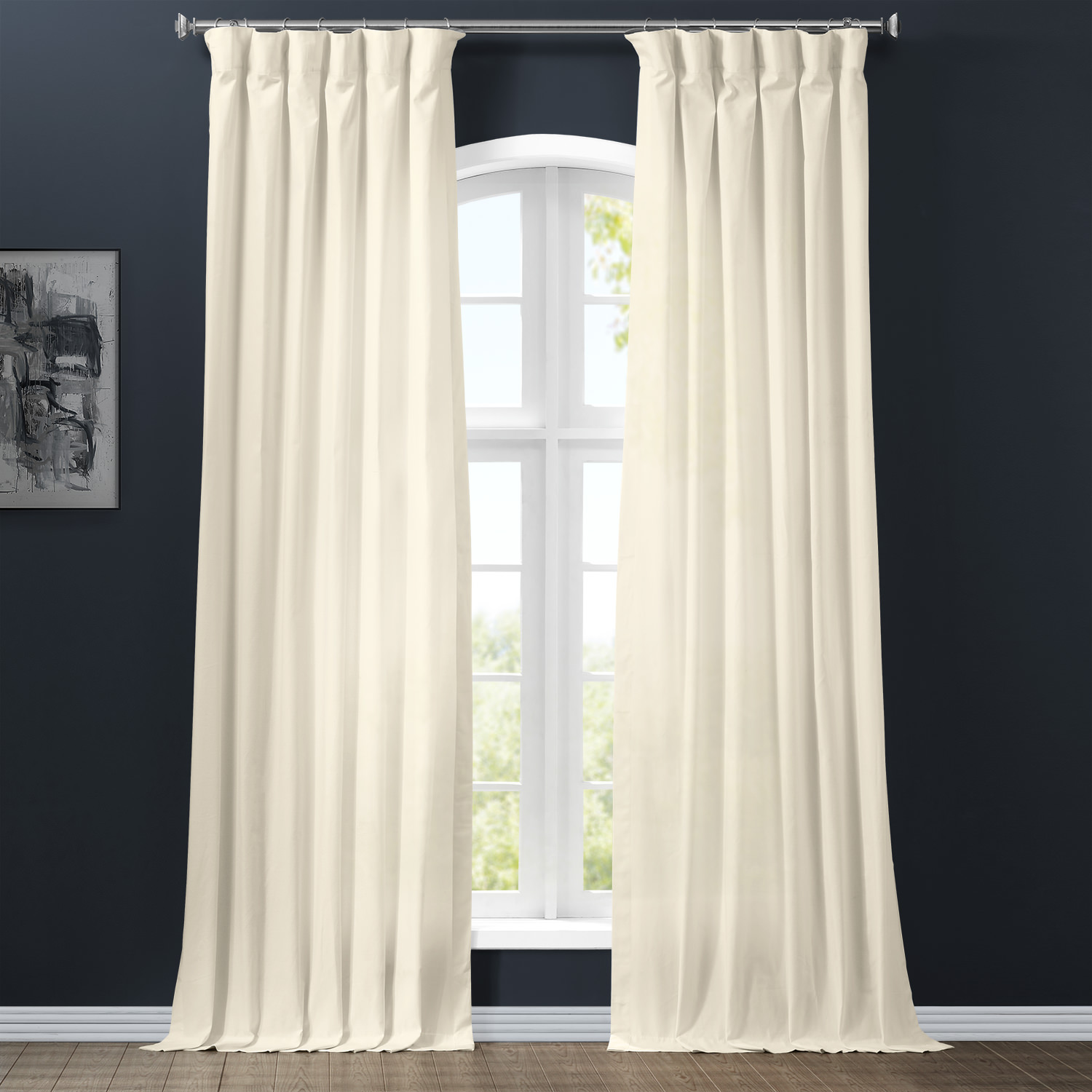 Fresh Popcorn Solid Cotton Curtain