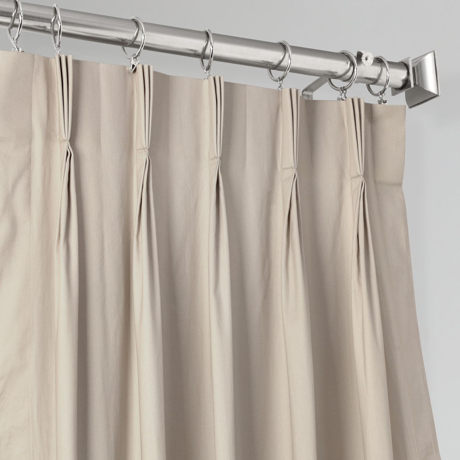 Hazelwood Beige Solid Cotton Pleated Curtain