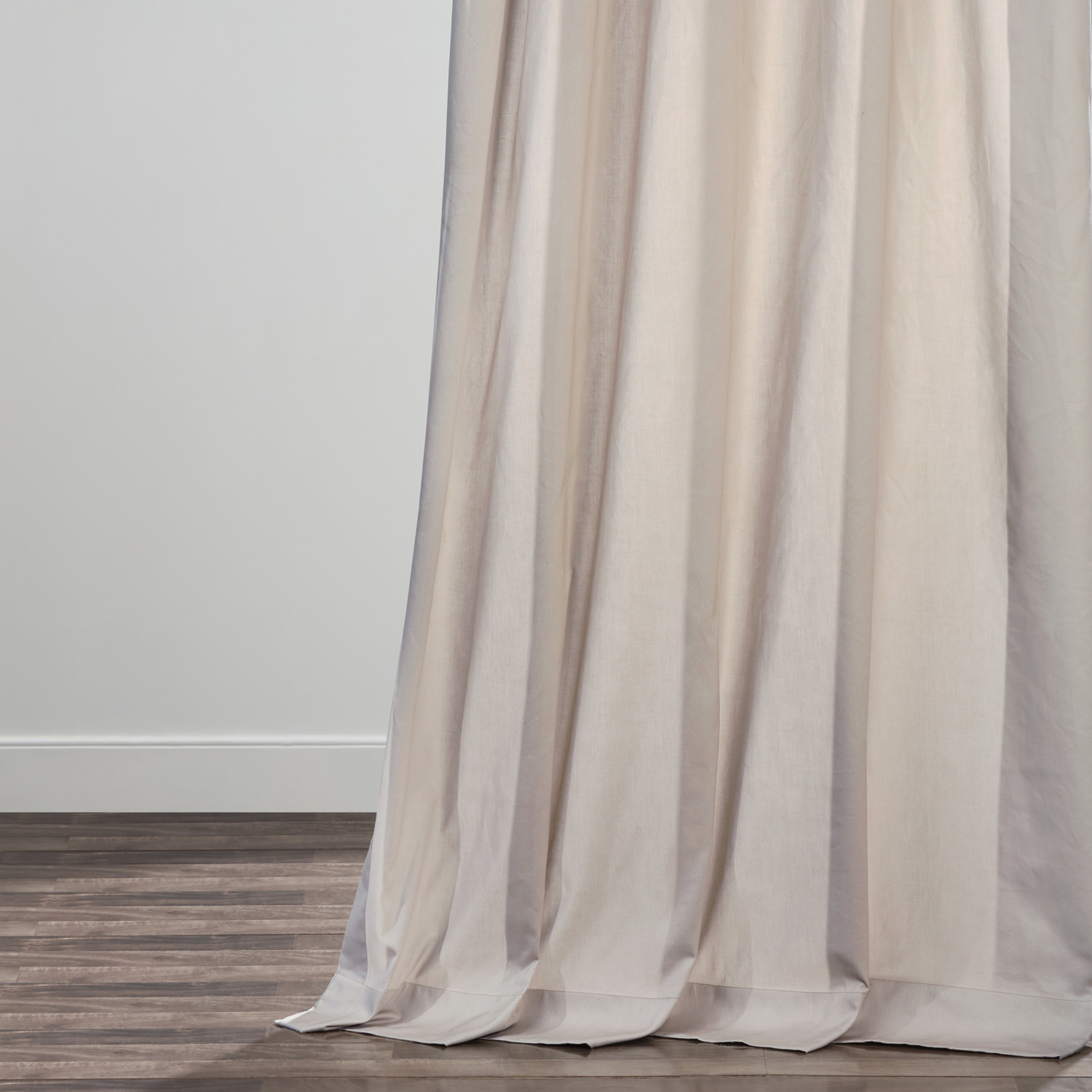 Hazelwood Beige Solid Cotton Pleated Curtain