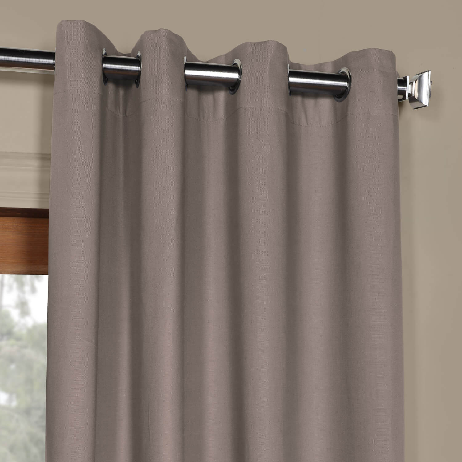 Millstone Gray Solid Cotton Grommet Curtain