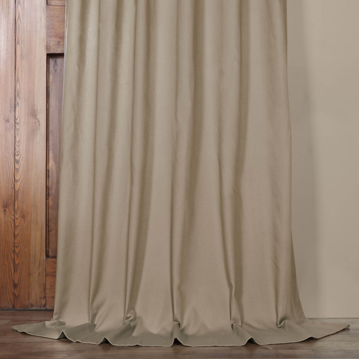 Sandstone Solid Cotton Tie-Top Curtain