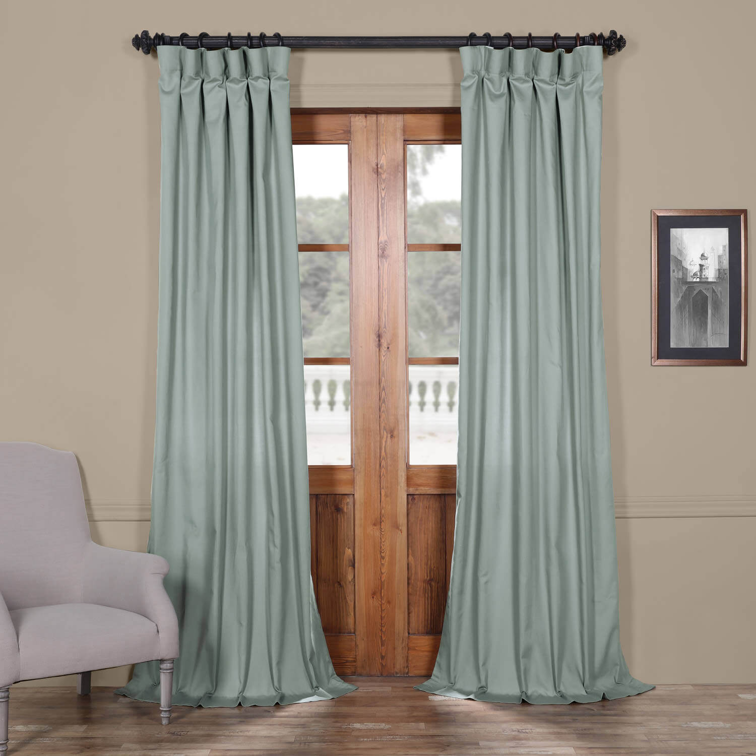 Jasper Stone Solid Cotton Curtain